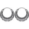 PunkTracker Square Vintage Gothic Hoop Earring Small Stainless Steel Punk Rock Huggie Earrings for Men