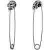 imageWomens Stainless Steel Punk Skull Stud Earrings Vintage Safety Pin Helix Drop Earrings Piercing Jewelry