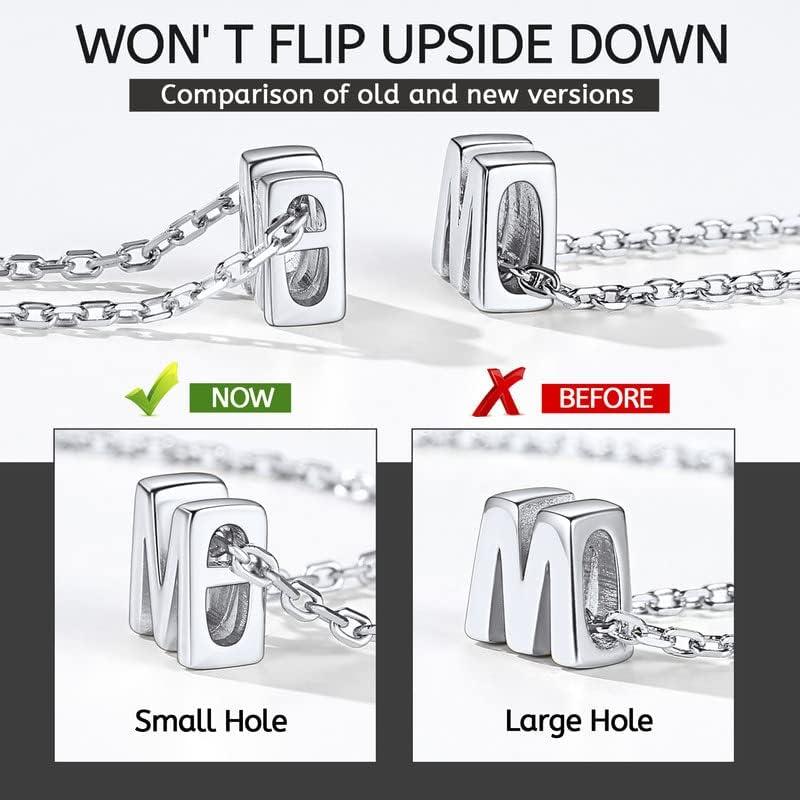 imageA Initial Necklace 925 Sterling Silver Letter Pendant Personalized 26 Alphabet Necklaces for Women Men Gift with 18quot Rolo Chain