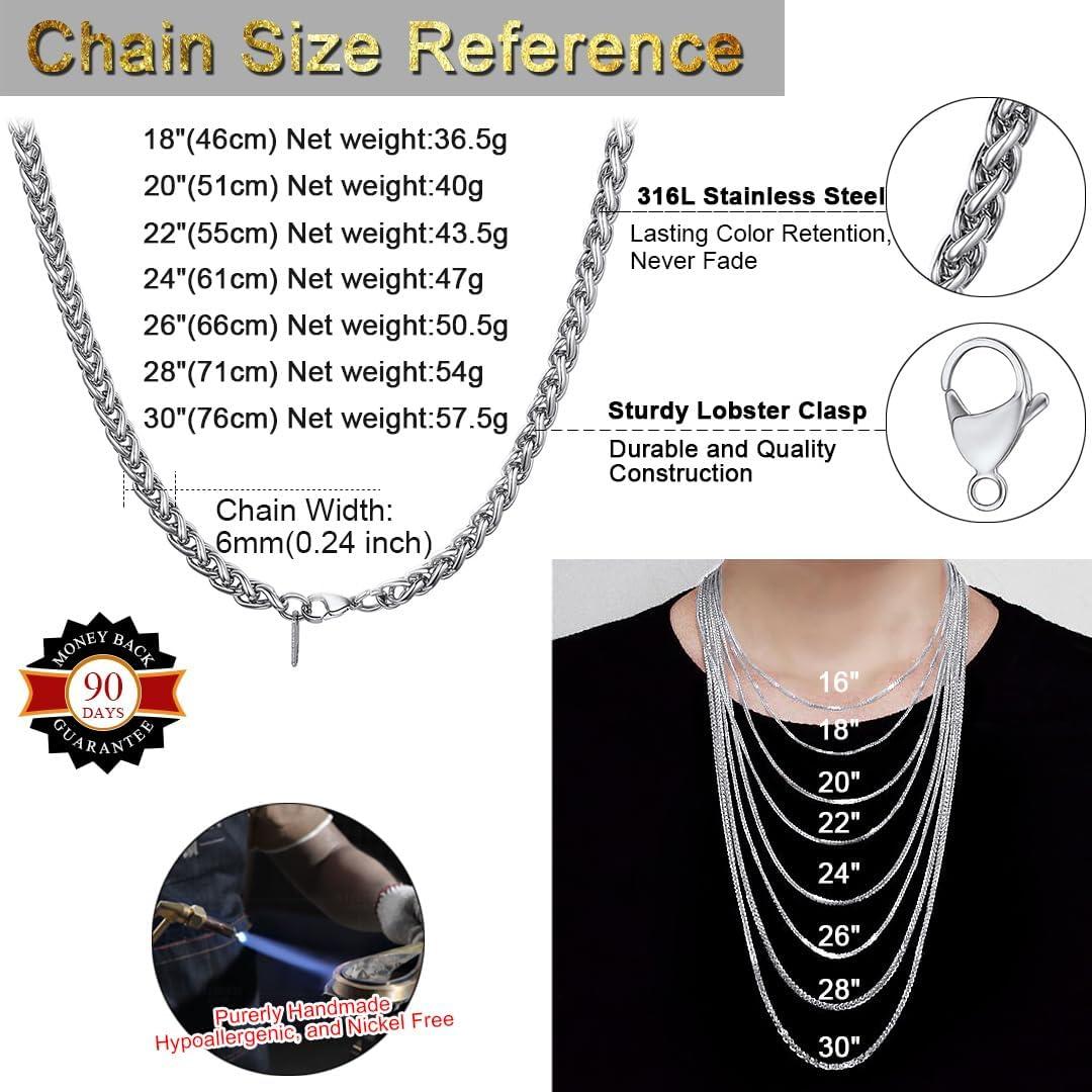 imageChainsHouse 2MM Snake Chain Necklace for Men 14K GoldBlackStainless Steel Simple Chains for Pendants or Solo Wear Hypoallergenic Mens Jewelry Gift for Father 16quot30quot LengthE Steel6mmW