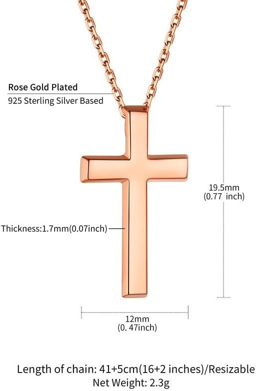 imageChainsHouse Cubic Zirconia Cross Necklace for Women Elegant Layered Cross Pendant Religious Crucifix Tiny Cross Necklaces for Women Girls Send Gift Boxa Classic Cross Rose Gold