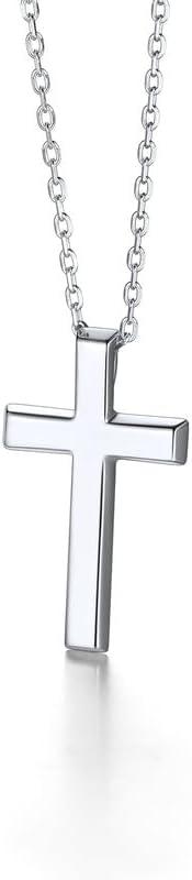 imageChainsHouse Cubic Zirconia Cross Necklace for Women Elegant Layered Cross Pendant Religious Crucifix Tiny Cross Necklaces for Women Girls Send Gift Boxa Classic Cross Silver