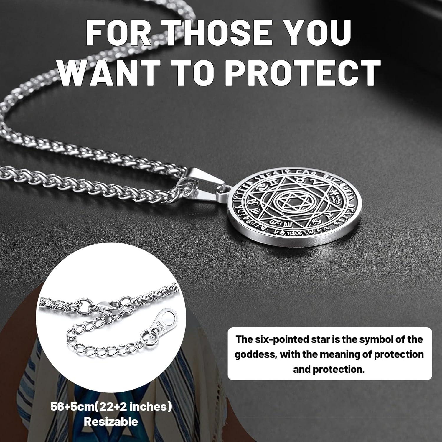 imageChainsHouse Magen Star of David Necklace for Men Women Stainless Steel18K Gold Plated HexagramDog Tag Pendant Jewish Israel Jewelry03SteelRound Star