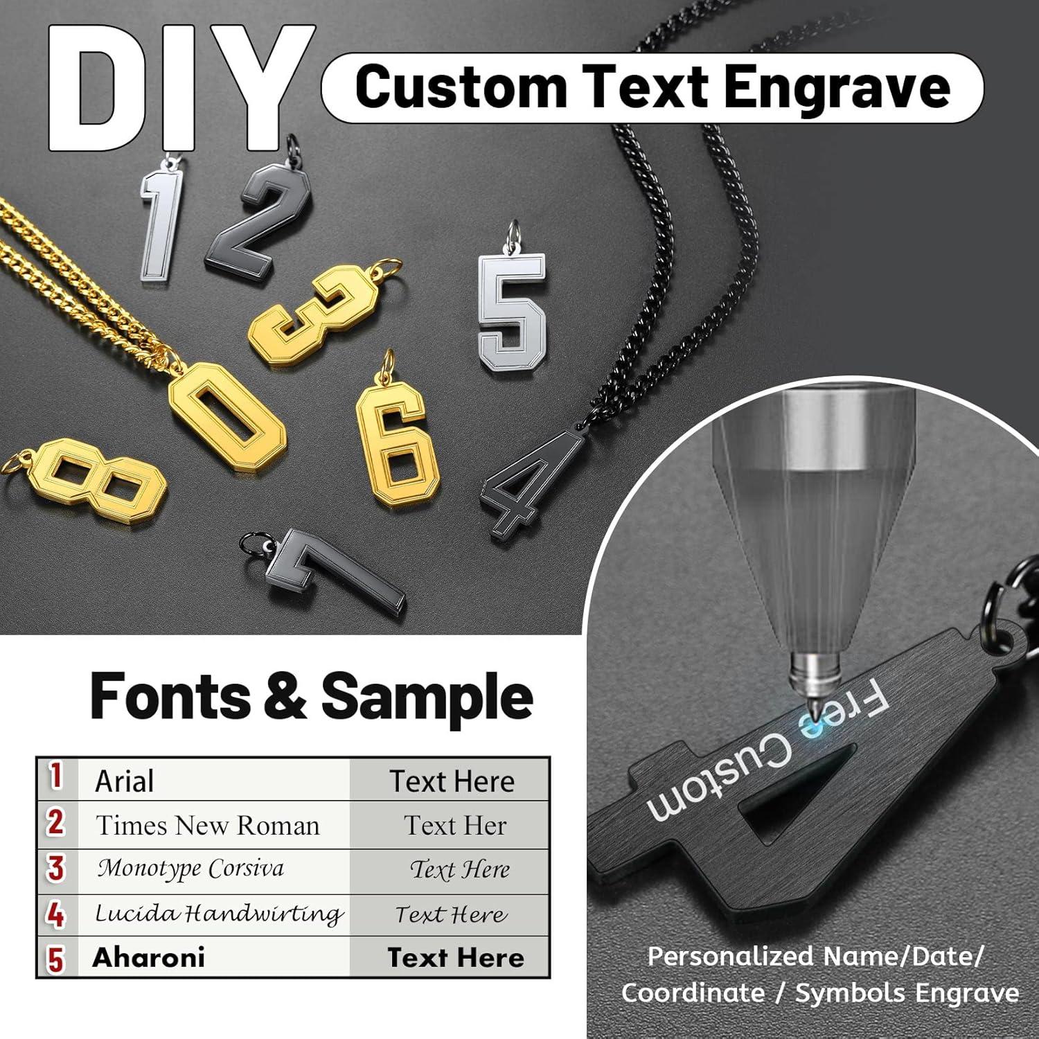 imageChainsHouse Men 09 Jersey Number Necklace Custom Necklace BaseballBasketballFootball with Number Personalized Number Pendant Stainless Steel Chain Sports Necklaces for Men Women with Gift BoxNumber 5Black