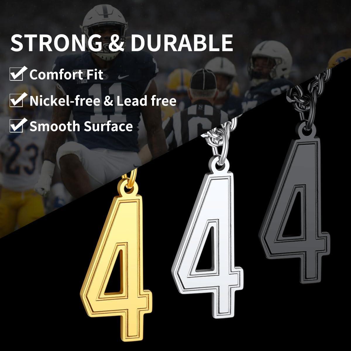 imageChainsHouse Men 09 Jersey Number Necklace Custom Necklace BaseballBasketballFootball with Number Personalized Number Pendant Stainless Steel Chain Sports Necklaces for Men Women with Gift BoxNumber 5Black