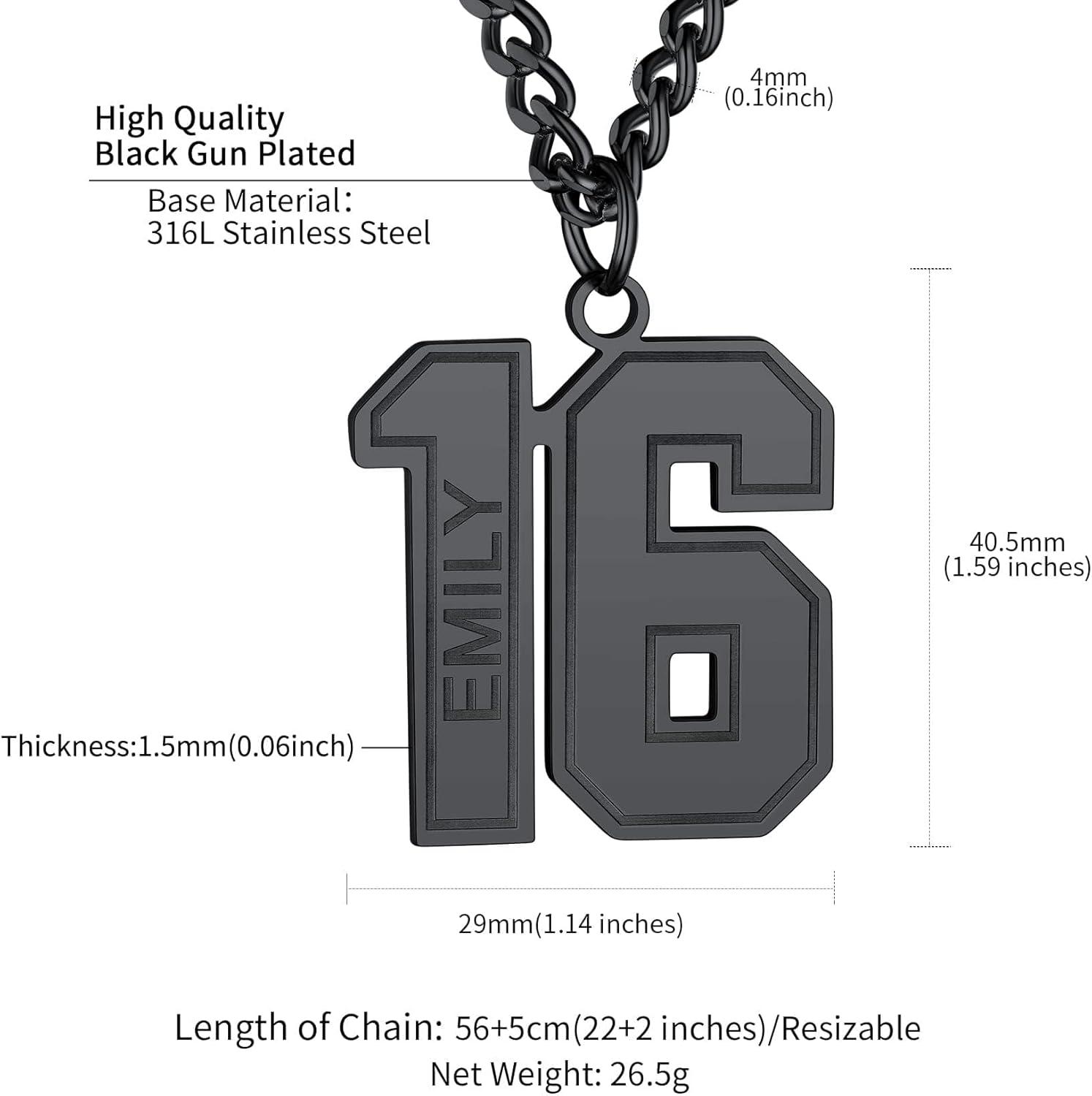 imageChainsHouse Men 09 Jersey Number Necklace Custom Necklace BaseballBasketballFootball with Number Personalized Number Pendant Stainless Steel Chain Sports Necklaces for Men Women with Gift Box0199 Number Name CustomBlack