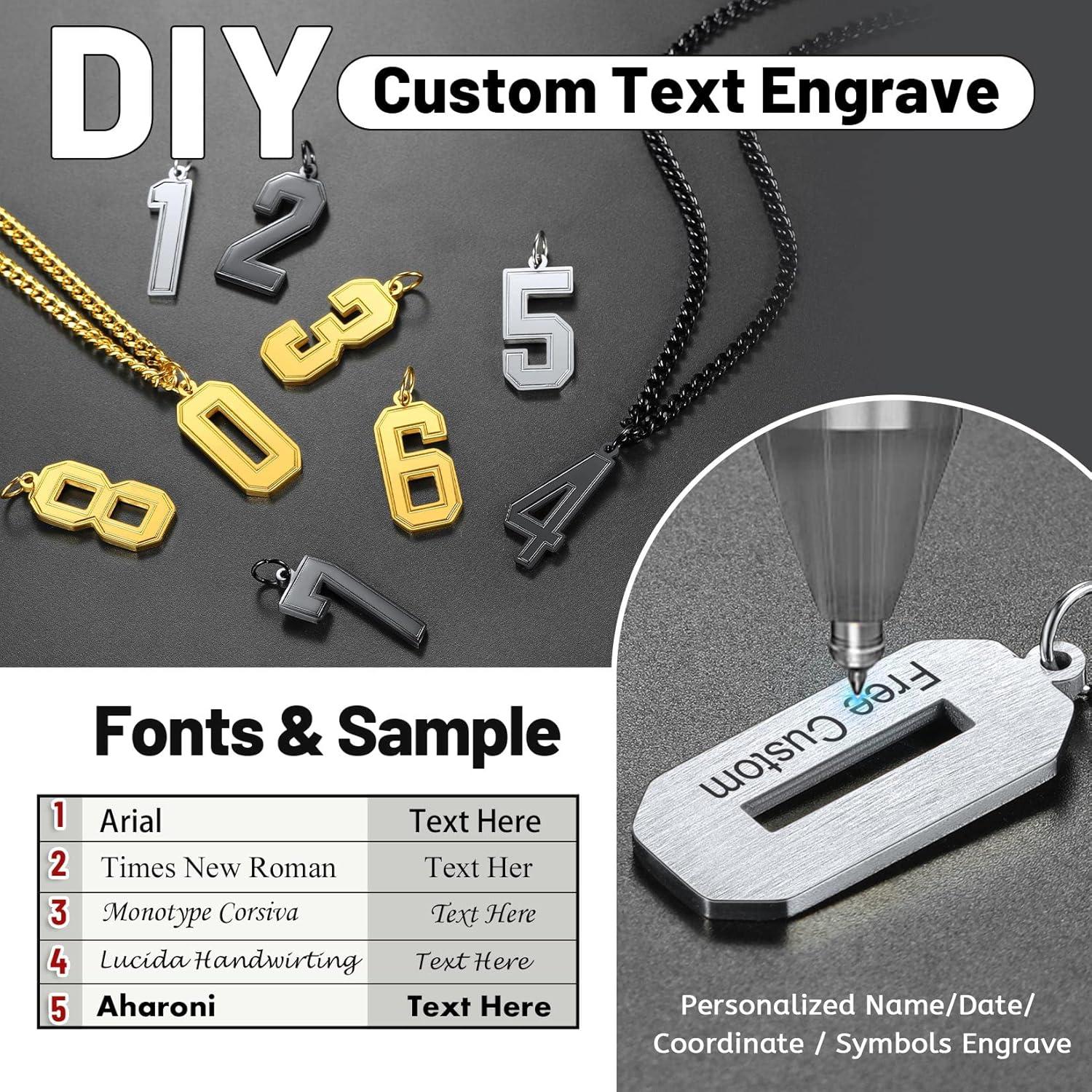 imageChainsHouse Men 09 Jersey Number Necklace Custom Necklace BaseballBasketballFootball with Number Personalized Number Pendant Stainless Steel Chain Sports Necklaces for Men Women with Gift BoxNumber 1Steel