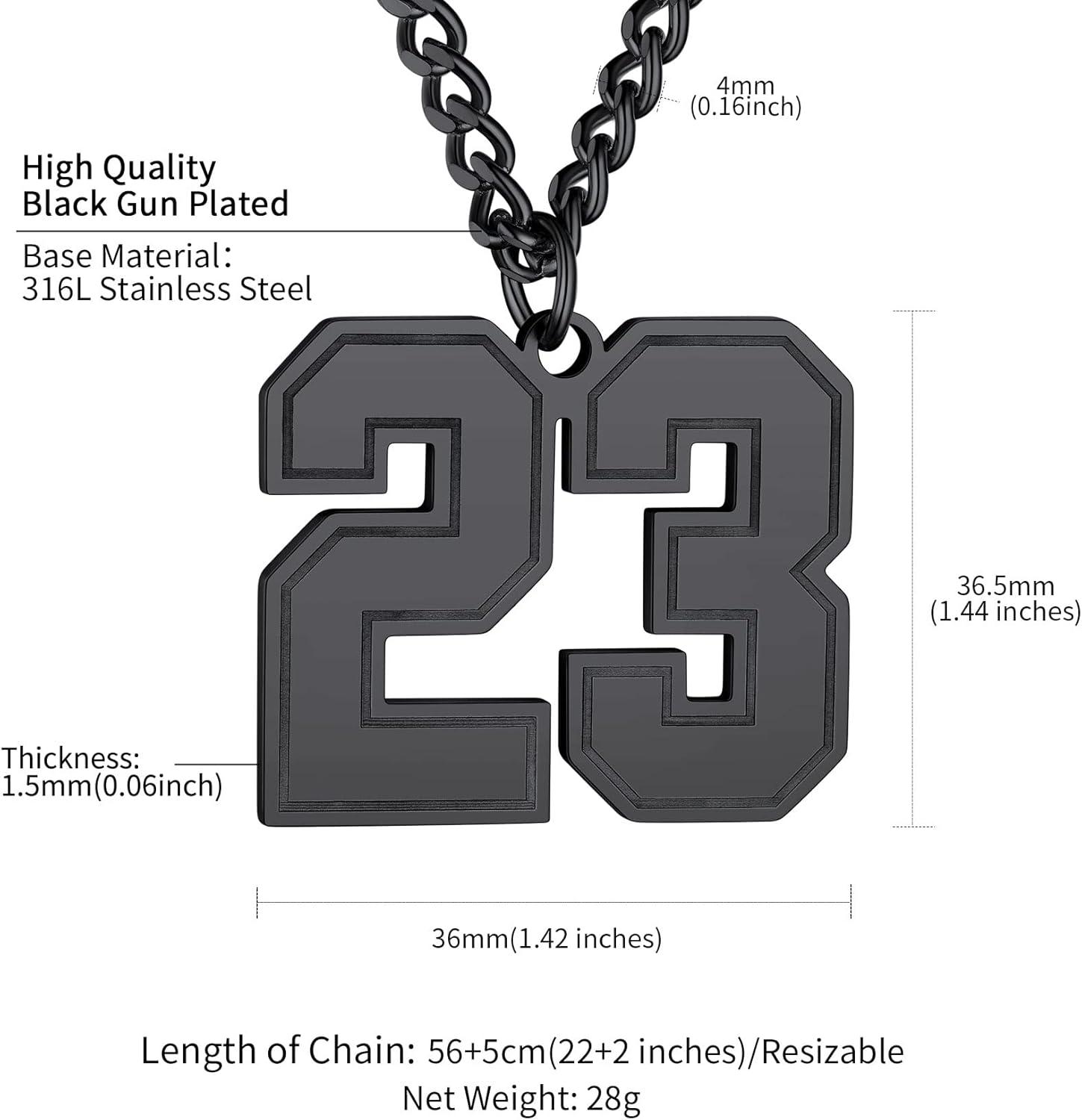 imageChainsHouse Men 09 Jersey Number Necklace Custom Necklace BaseballBasketballFootball with Number Personalized Number Pendant Stainless Steel Chain Sports Necklaces for Men Women with Gift Box0199 Number CustomBlack