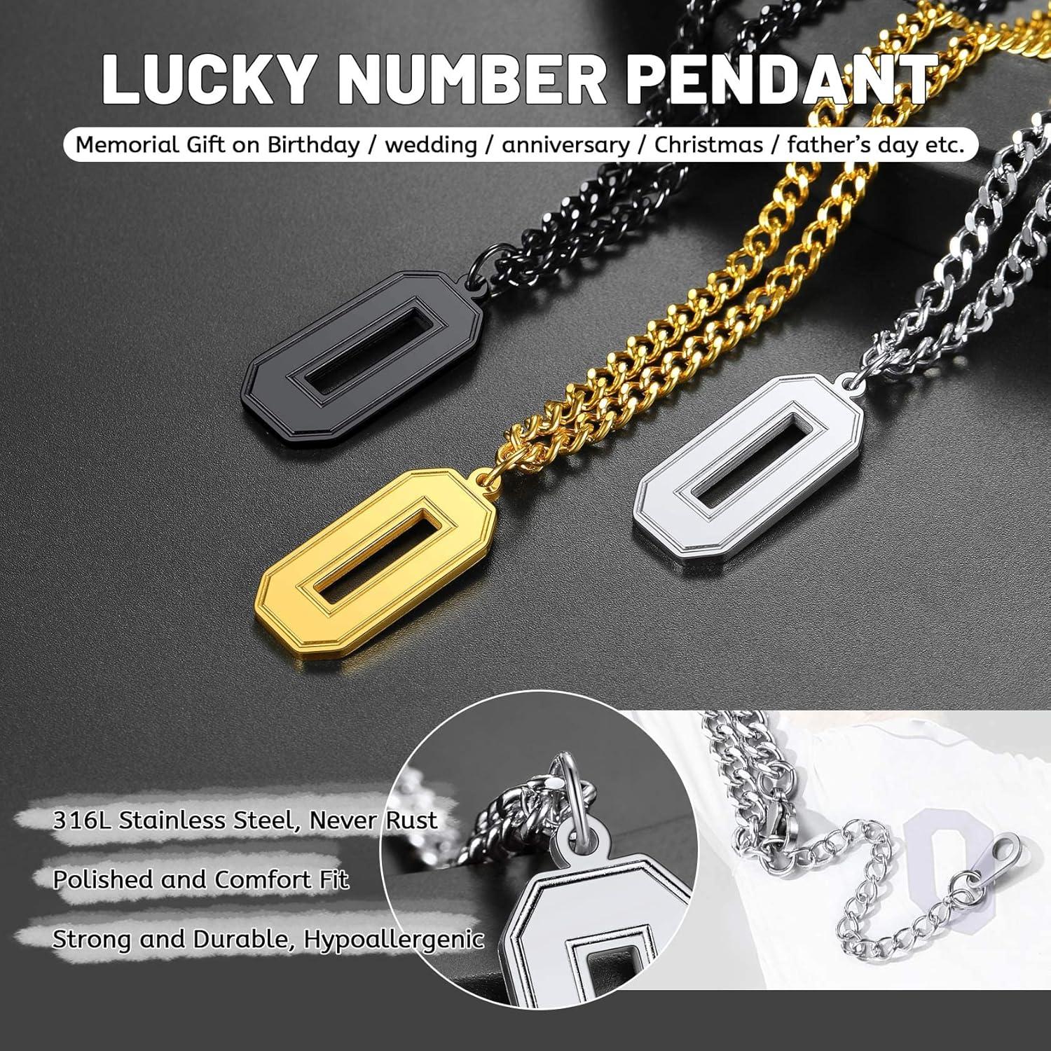 imageChainsHouse Men 09 Jersey Number Necklace Custom Necklace BaseballBasketballFootball with Number Personalized Number Pendant Stainless Steel Chain Sports Necklaces for Men Women with Gift BoxNumber 9Steel
