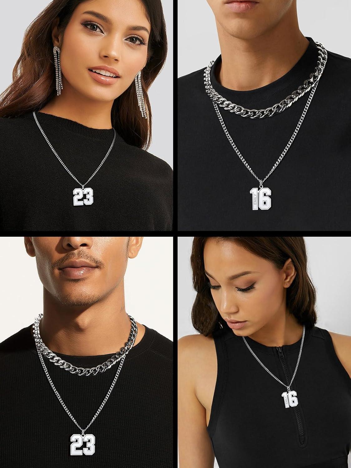 imageChainsHouse Men 09 Jersey Number Necklace Custom Necklace BaseballBasketballFootball with Number Personalized Number Pendant Stainless Steel Chain Sports Necklaces for Men Women with Gift Box001999 Number CustomSteel