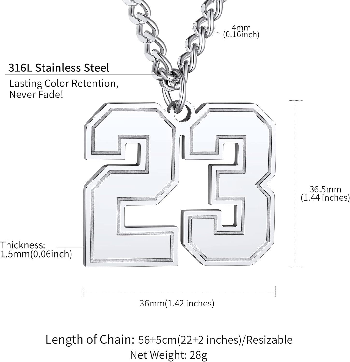 imageChainsHouse Men 09 Jersey Number Necklace Custom Necklace BaseballBasketballFootball with Number Personalized Number Pendant Stainless Steel Chain Sports Necklaces for Men Women with Gift Box0199 Number CustomSteel