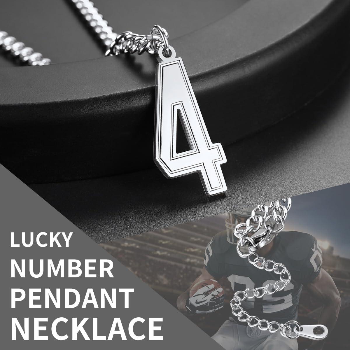 imageChainsHouse Men 09 Jersey Number Necklace Custom Necklace BaseballBasketballFootball with Number Personalized Number Pendant Stainless Steel Chain Sports Necklaces for Men Women with Gift BoxNumber 2Steel