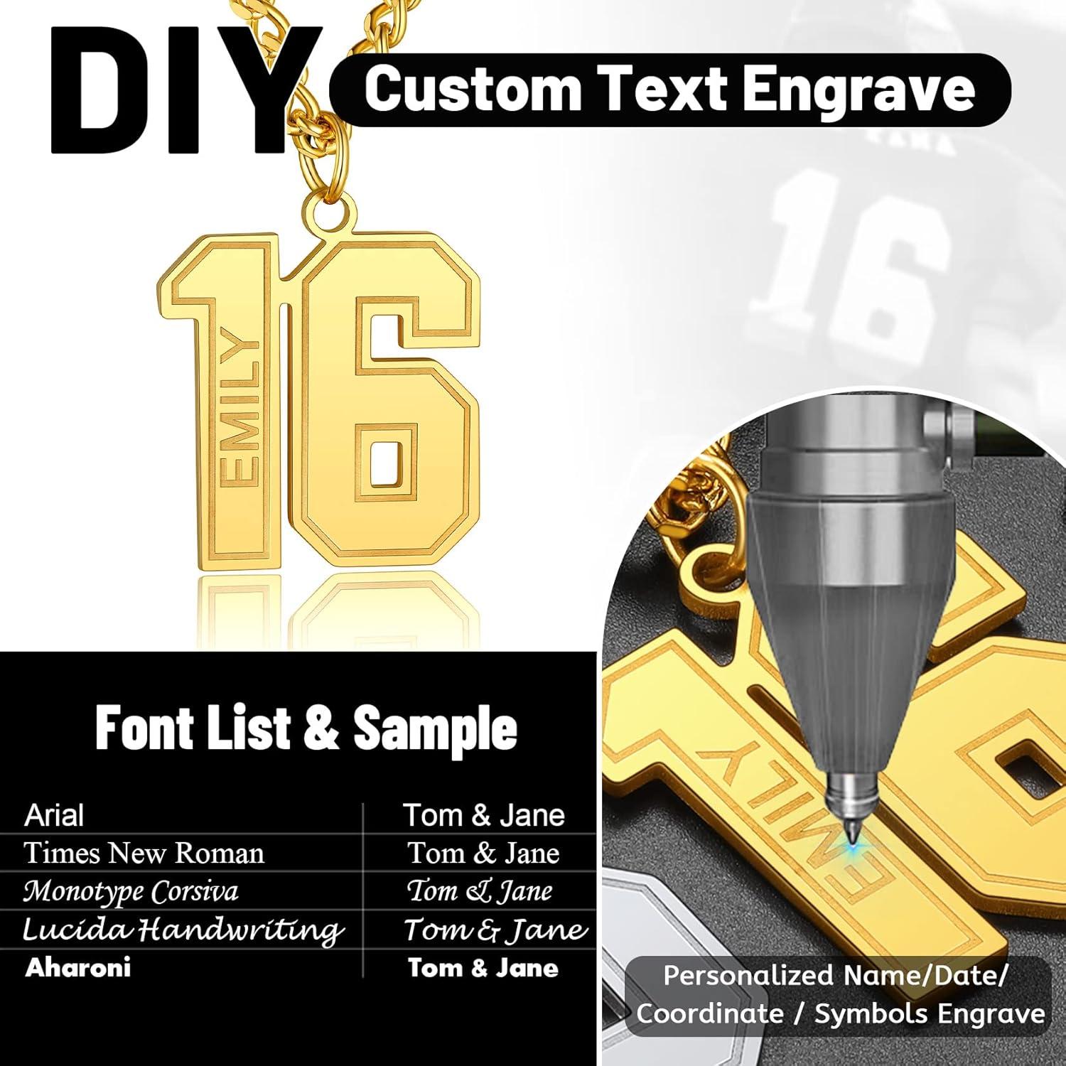 imageChainsHouse Men 09 Jersey Number Necklace Custom Necklace BaseballBasketballFootball with Number Personalized Number Pendant Stainless Steel Chain Sports Necklaces for Men Women with Gift Box0199 Number Name CustomGold