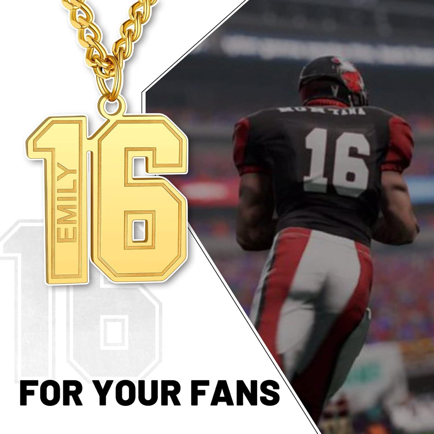 imageChainsHouse Men 09 Jersey Number Necklace Custom Necklace BaseballBasketballFootball with Number Personalized Number Pendant Stainless Steel Chain Sports Necklaces for Men Women with Gift Box0199 Number Name CustomGold