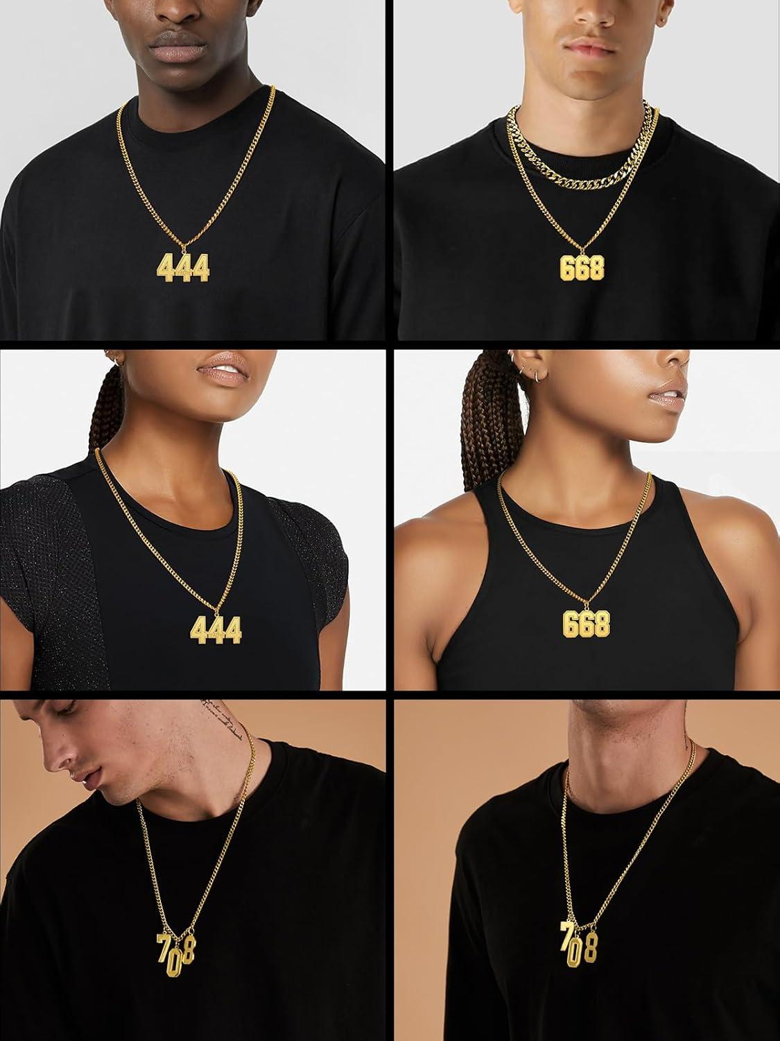 imageChainsHouse Men 09 Jersey Number Necklace Custom Necklace BaseballBasketballFootball with Number Personalized Number Pendant Stainless Steel Chain Sports Necklaces for Men Women with Gift Box001999 Number CustomGold