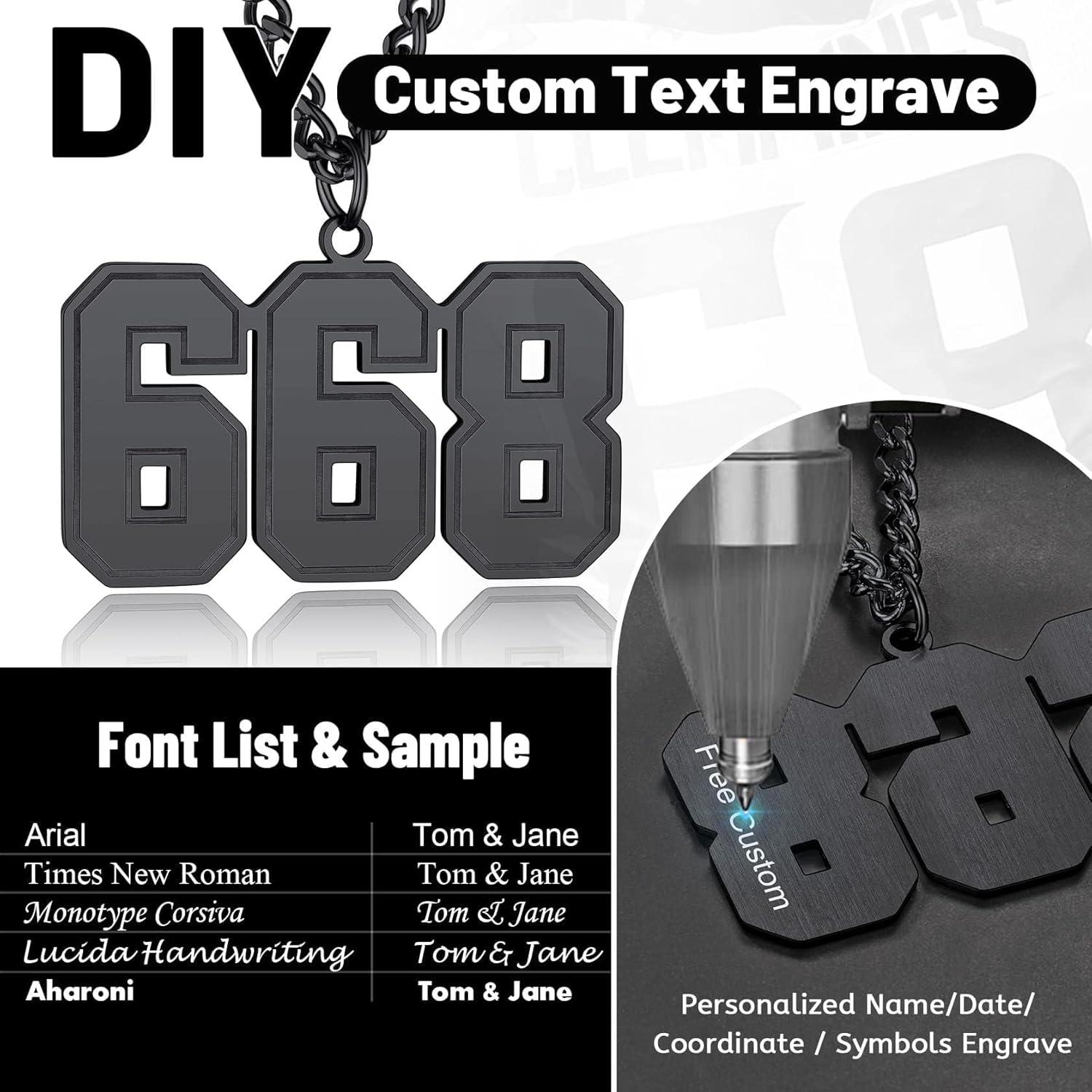 imageChainsHouse Men 09 Jersey Number Necklace Custom Necklace BaseballBasketballFootball with Number Personalized Number Pendant Stainless Steel Chain Sports Necklaces for Men Women with Gift Box001999 Number CustomBlack