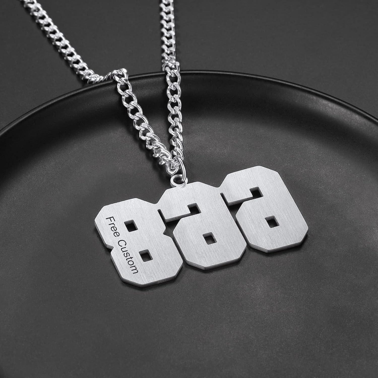 imageChainsHouse Men 09 Jersey Number Necklace Custom Necklace BaseballBasketballFootball with Number Personalized Number Pendant Stainless Steel Chain Sports Necklaces for Men Women with Gift Box001999 Number CustomSteel