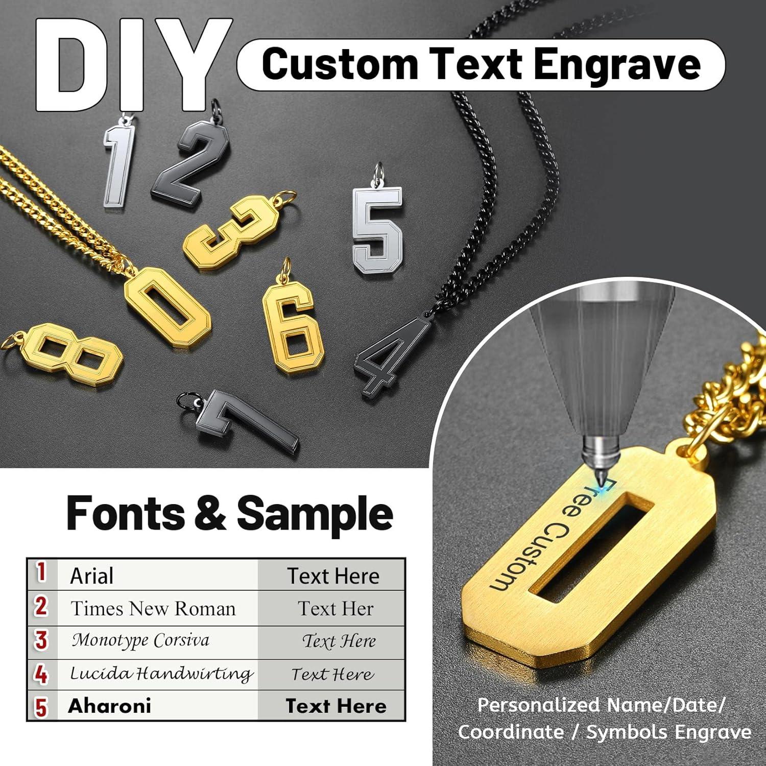 imageChainsHouse Men 09 Jersey Number Necklace Custom Necklace BaseballBasketballFootball with Number Personalized Number Pendant Stainless Steel Chain Sports Necklaces for Men Women with Gift BoxNumber 6Gold