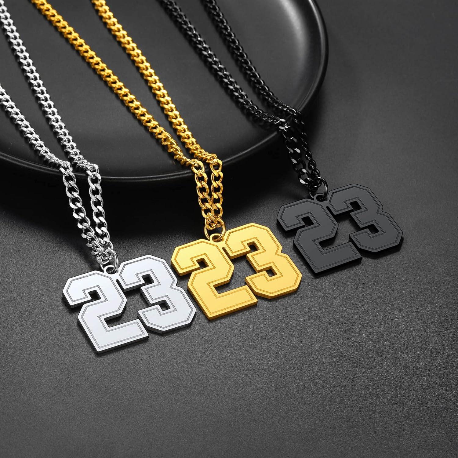 imageChainsHouse Men 09 Jersey Number Necklace Custom Necklace BaseballBasketballFootball with Number Personalized Number Pendant Stainless Steel Chain Sports Necklaces for Men Women with Gift Box0199 Number CustomBlack