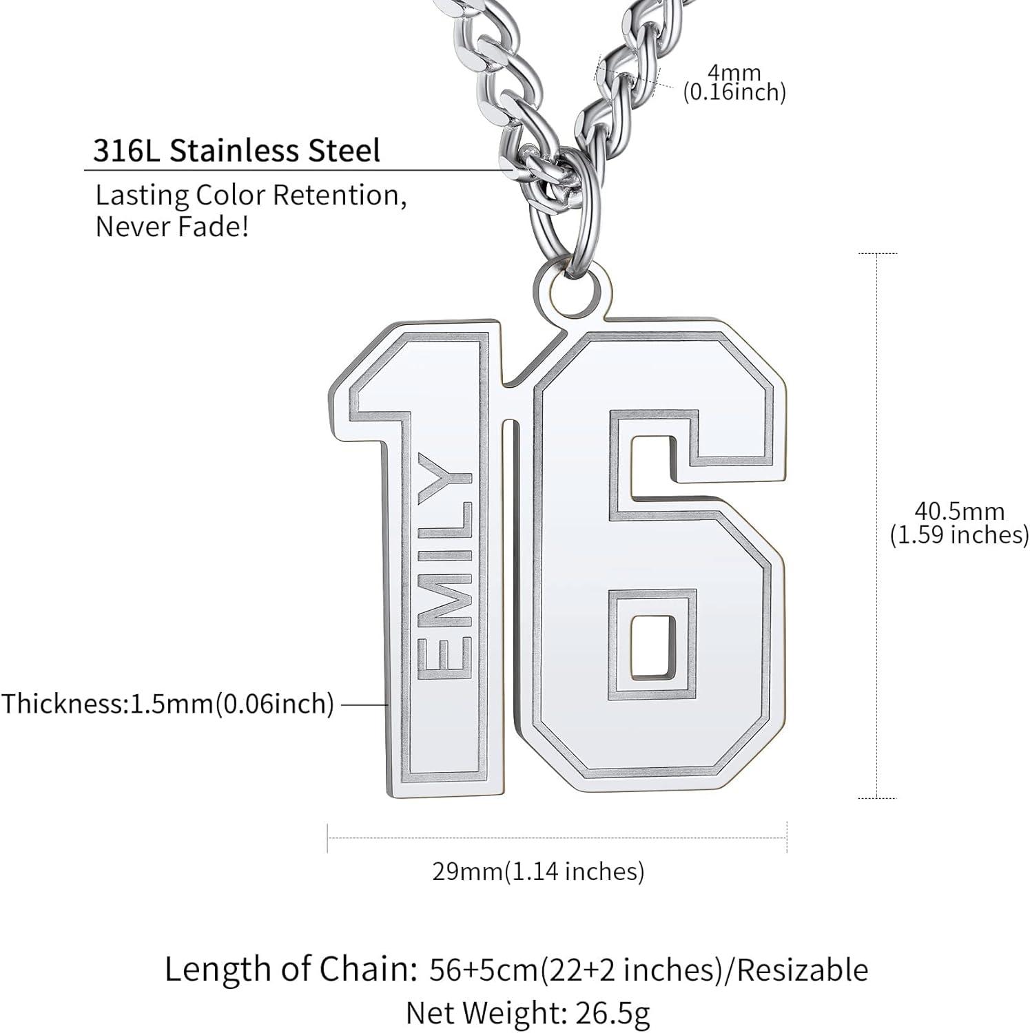 imageChainsHouse Men 09 Jersey Number Necklace Custom Necklace BaseballBasketballFootball with Number Personalized Number Pendant Stainless Steel Chain Sports Necklaces for Men Women with Gift Box0199 Number Name CustomSteel