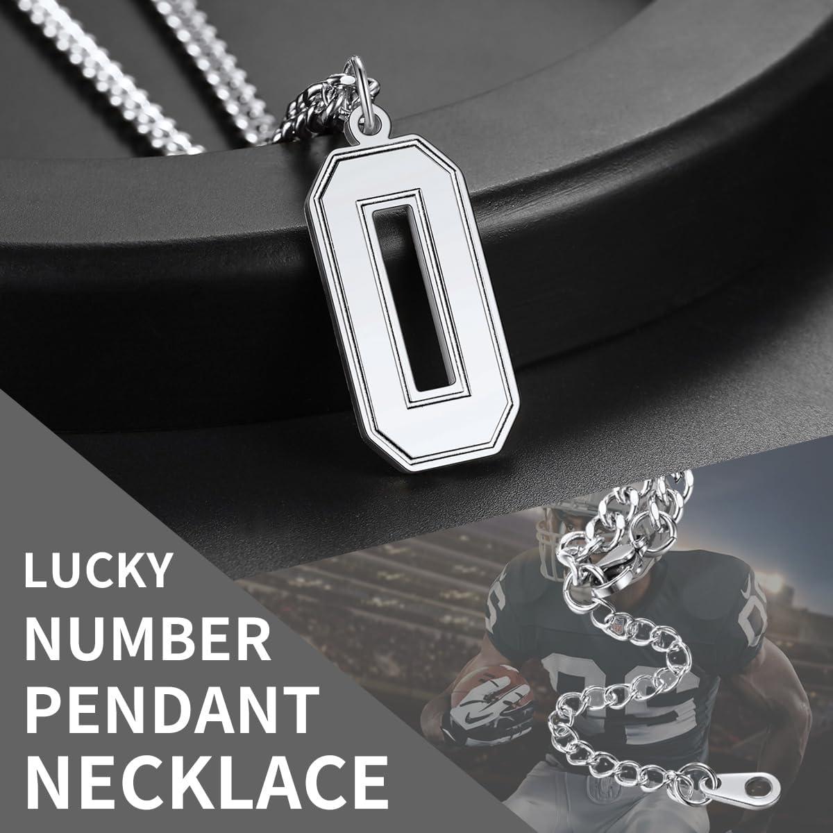 imageChainsHouse Men 09 Jersey Number Necklace Custom Necklace BaseballBasketballFootball with Number Personalized Number Pendant Stainless Steel Chain Sports Necklaces for Men Women with Gift BoxNumber 2Steel
