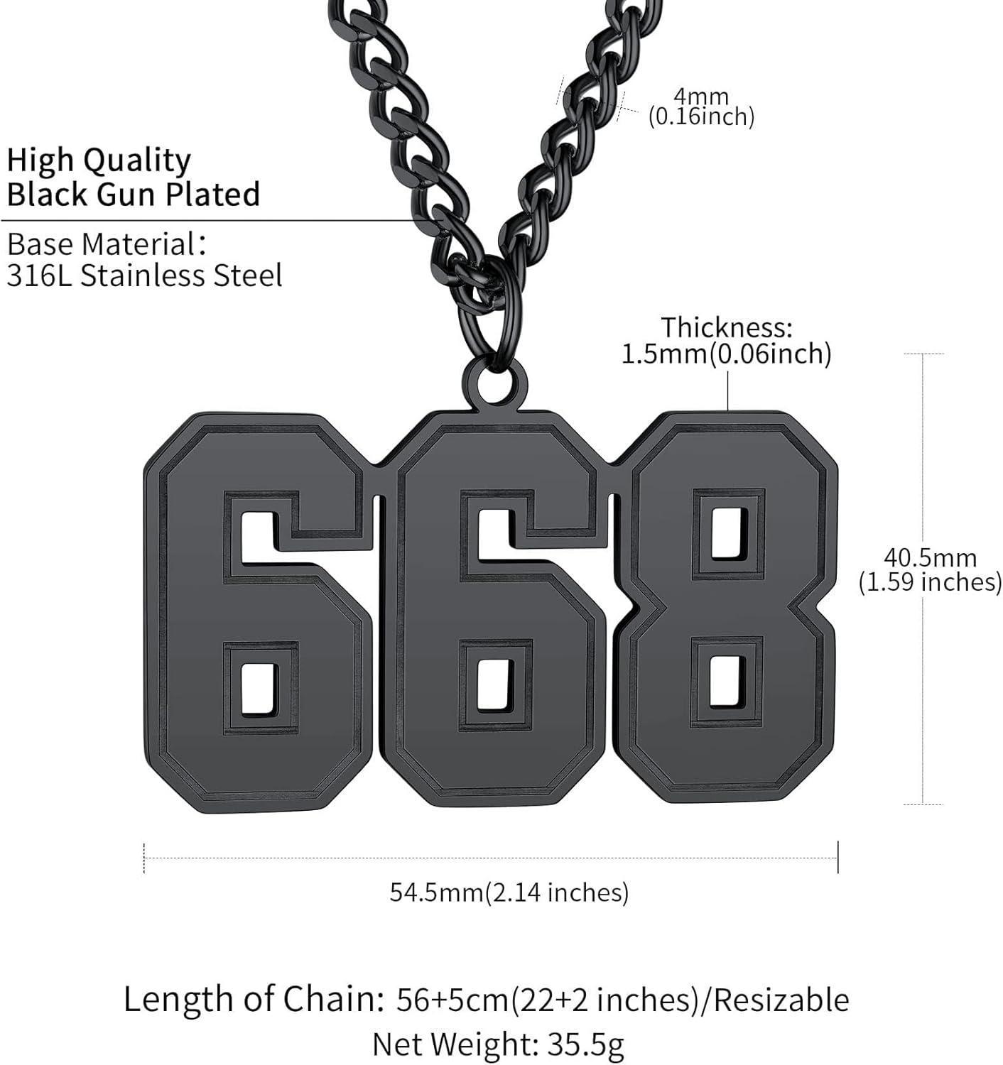 imageChainsHouse Men 09 Jersey Number Necklace Custom Necklace BaseballBasketballFootball with Number Personalized Number Pendant Stainless Steel Chain Sports Necklaces for Men Women with Gift Box001999 Number CustomBlack