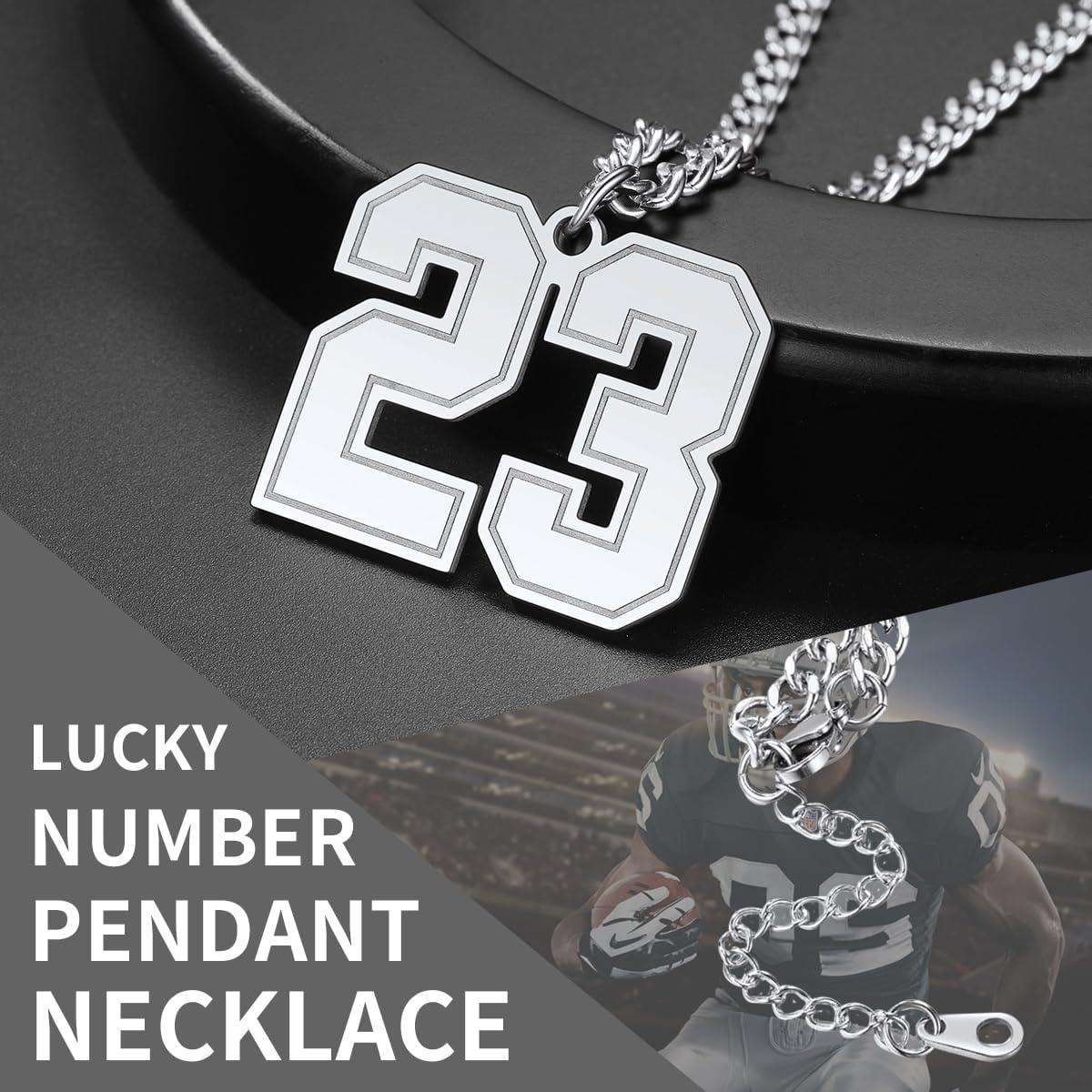 imageChainsHouse Men 09 Jersey Number Necklace Custom Necklace BaseballBasketballFootball with Number Personalized Number Pendant Stainless Steel Chain Sports Necklaces for Men Women with Gift Box0199 Number CustomSteel