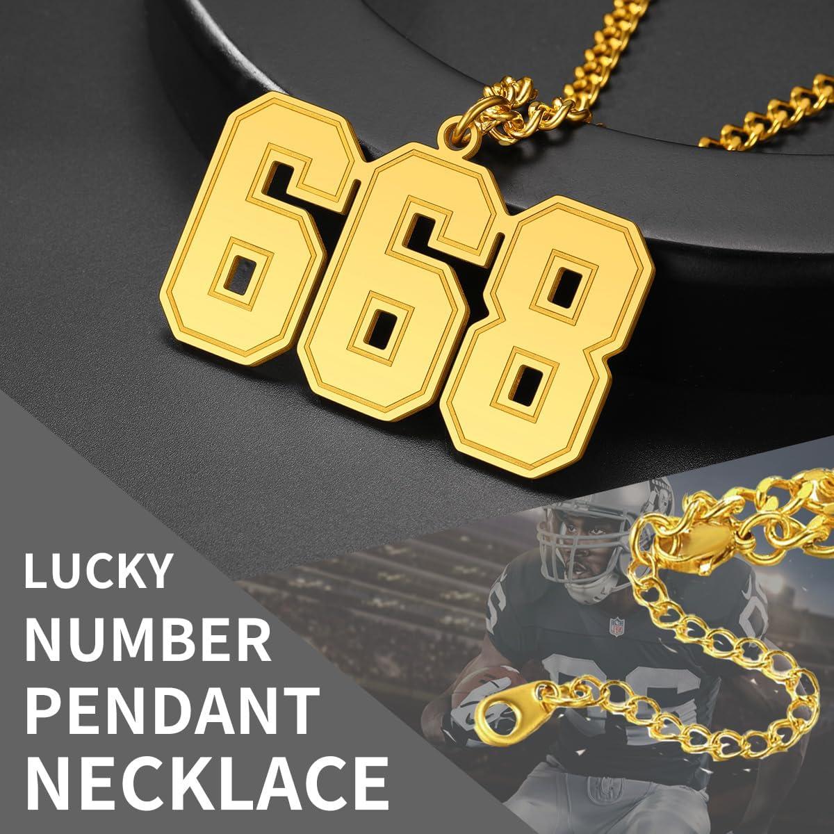imageChainsHouse Men 09 Jersey Number Necklace Custom Necklace BaseballBasketballFootball with Number Personalized Number Pendant Stainless Steel Chain Sports Necklaces for Men Women with Gift Box001999 Number CustomGold