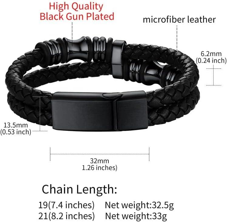 imageChainsHouse Mens Wrap Braided Leather Black Bead Bracelets Bangles Vintage Star of DavidWing SkullTemplar Cross Genuine Leather Bracelet Customize Available Size 758390 Inch Send Gift BoxA BeadBlack Clasp