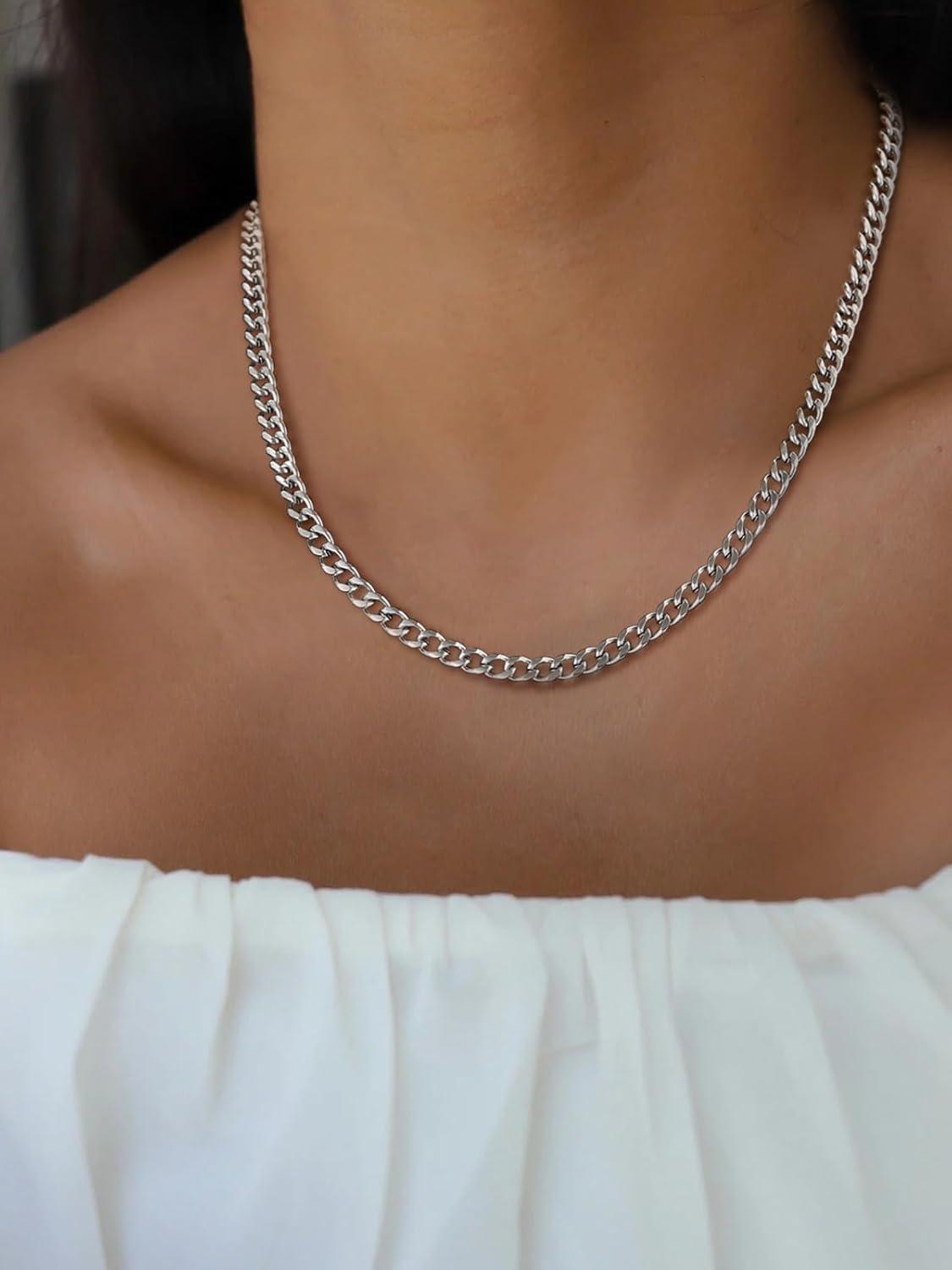 imageChainsHouse Miami Cuban Link Chain Necklace for Men 48mm6mm10mm14mm Width 14K Gold PlatedStainless SteelBlack Mens Chunky Hip Hop Necklace Curb Chains 14quot30quot Length Come Gift BoxA stainless48mm