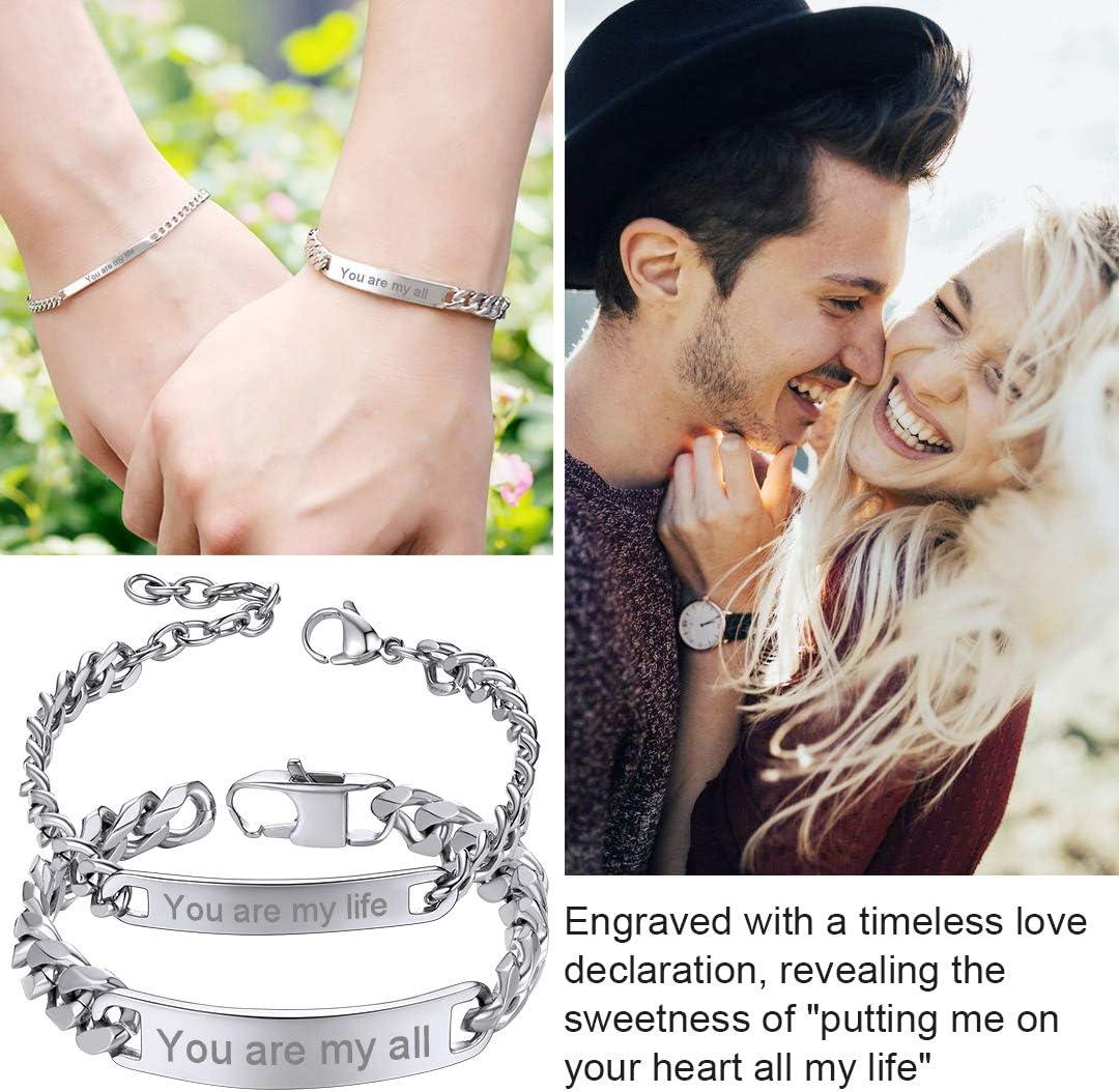 imageChainsHouse Personalized ID Bracelet for Men Women Stainless Steel Cuban Curb Link Chain Custom Engrave Bar Bracelet Bangle 7mm Width 1921CM Send Gift BoxA Stainless15MM