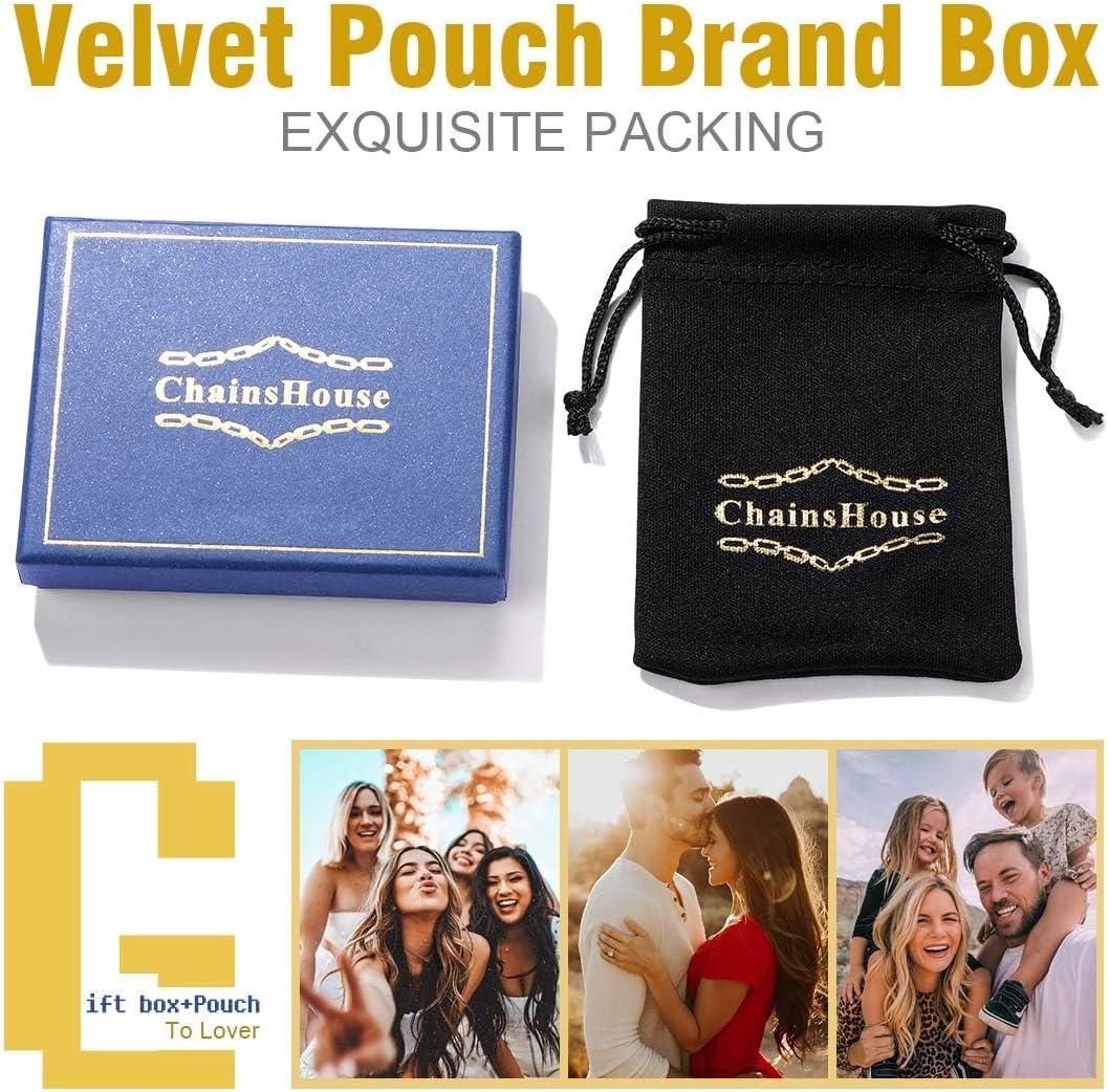 imageChainsHouse Personalized Photo Necklace Men Women Stainless Steel18K Gold Plated Chain Custom Picture Image Engrave Text RectangularHeartOvalDogtag Pendant DIY Memorial JewelrySend Gift BoxG Tag with SilencerSteel