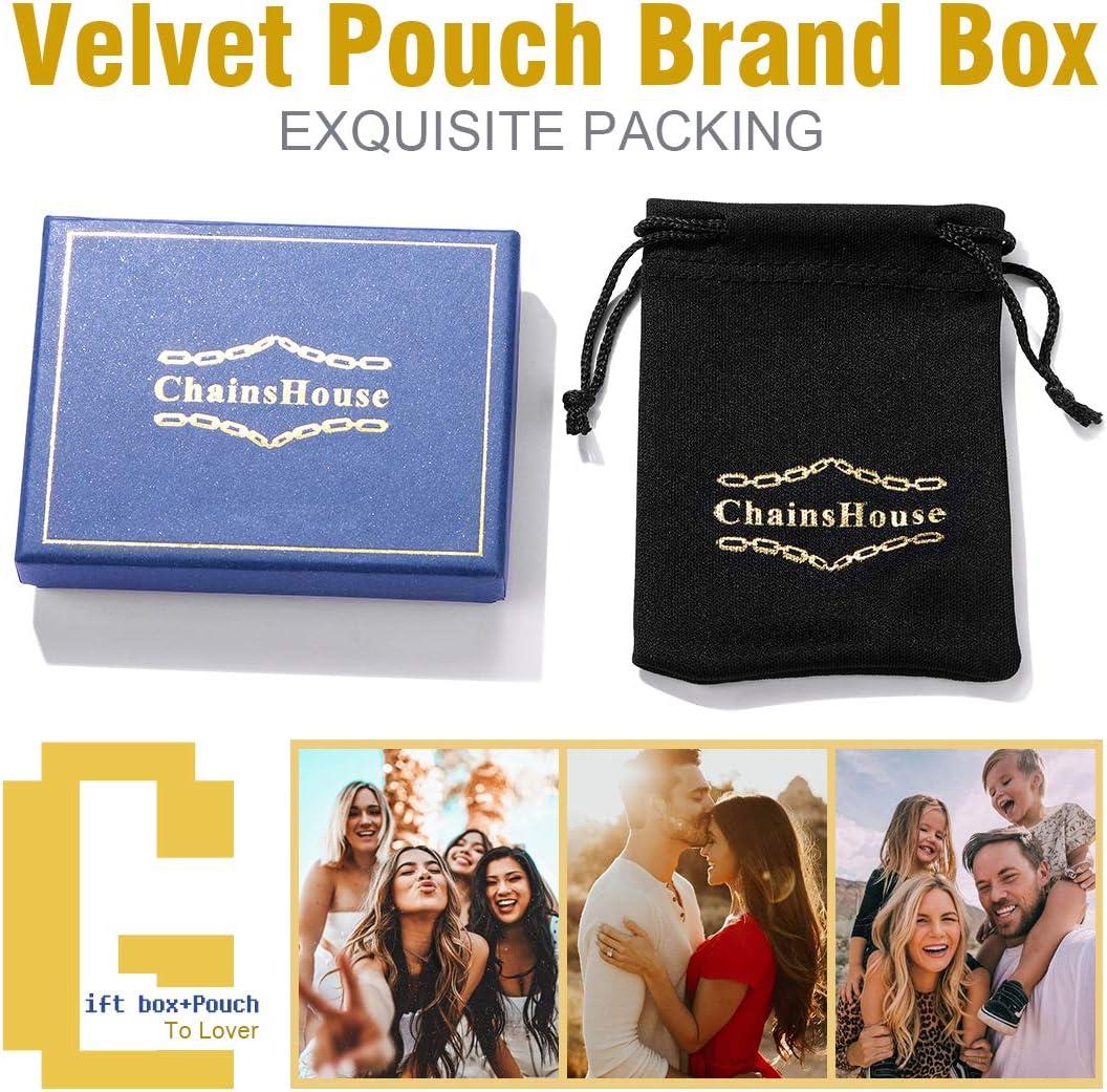 imageChainsHouse Personalized Photo Necklace Men Women Stainless Steel18K Gold Plated Chain Custom Picture Image Engrave Text RectangularHeartOvalDogtag Pendant DIY Memorial JewelrySend Gift BoxB HeartGold