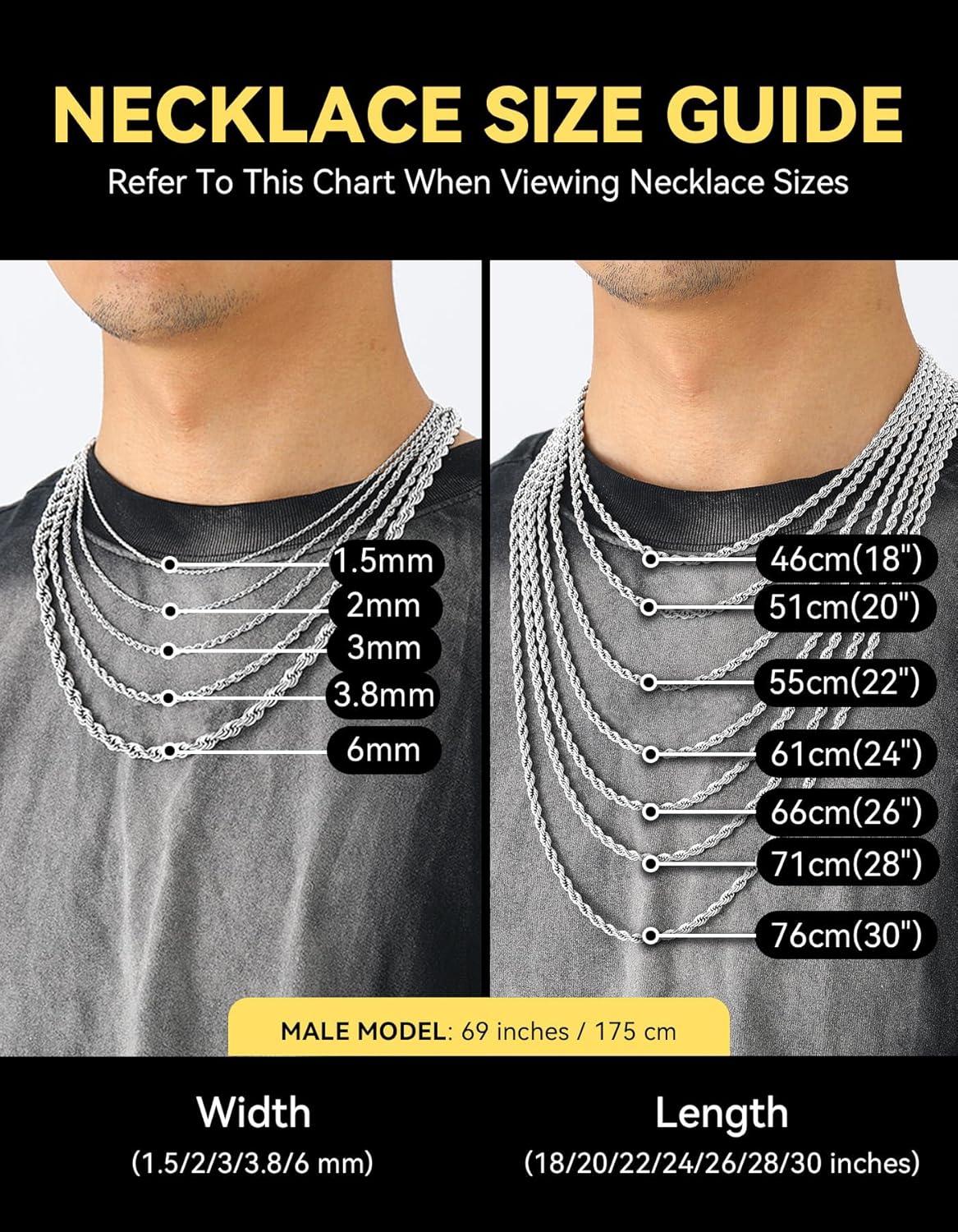 imageChainsHouse Rope Chain for Men Women Stainless Steel Twisted Chain Necklace 15mm2mm3mm38mm6mm Width Black14K Gold Mens Rope Chains Jewelry 16quot30quot Send Gift Boxa 15mm widthsteel