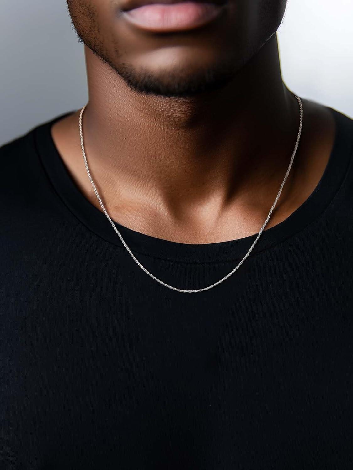 imageChainsHouse Rope Chain for Men Women Stainless Steel Twisted Chain Necklace 15mm2mm3mm38mm6mm Width Black14K Gold Mens Rope Chains Jewelry 16quot30quot Send Gift Boxa 15mm widthsteel