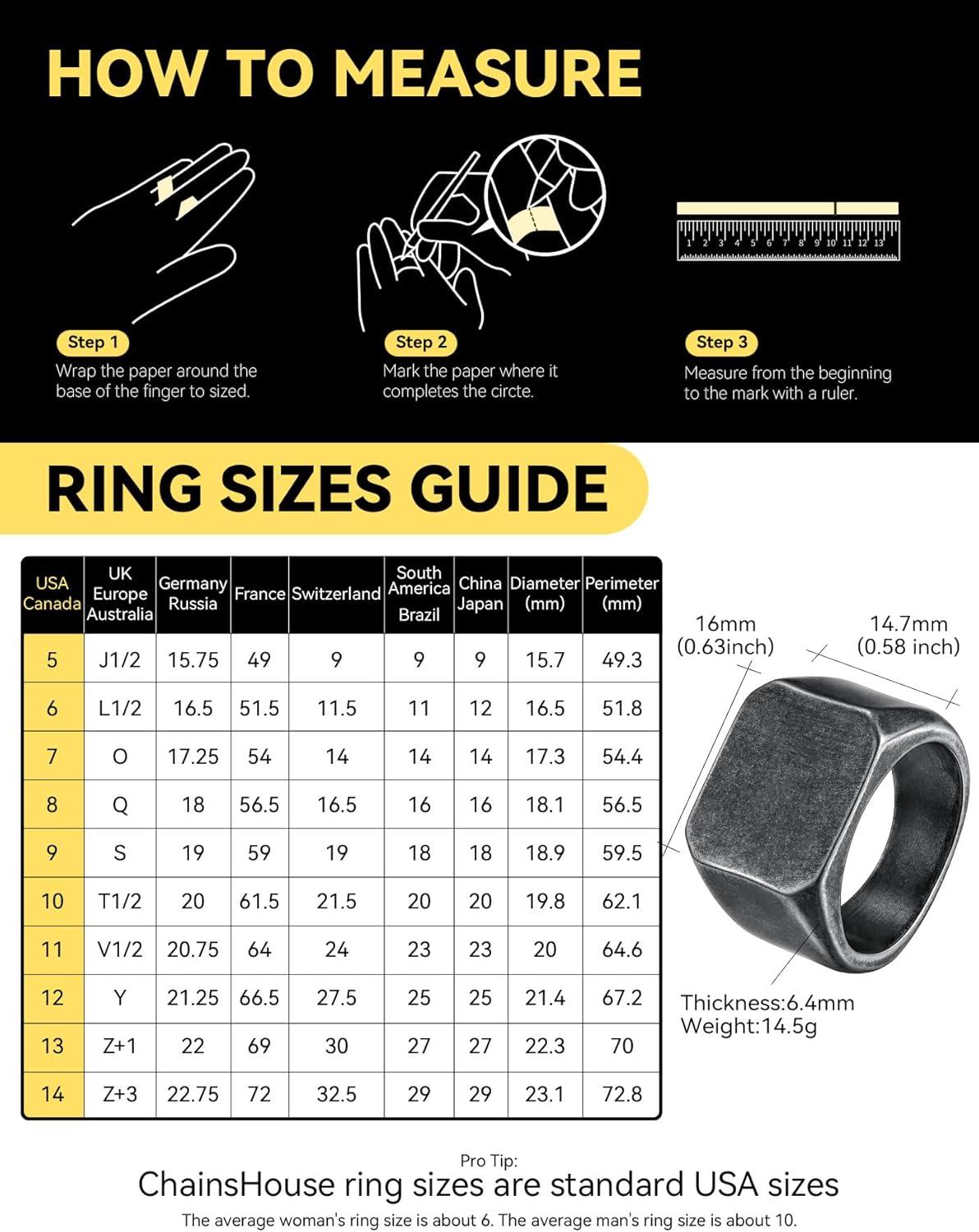 imageChainsHouse Screw Band Biker Ring for Men Women Black Metal18K Gold Plated Stainless Steel Jewelry Hexagon Geometric Ring Size 714with Gift BoxgSquare Blank Vintage Grey