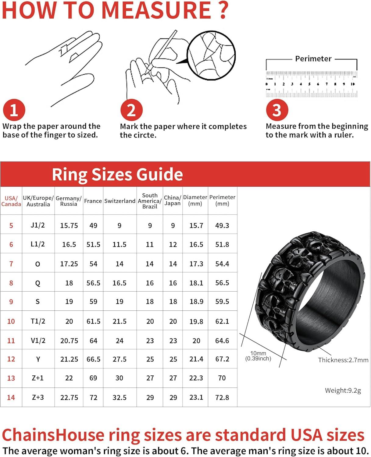 imageChainsHouse Skull Rings for Men Stainless SteelBlack Plated Gothic Rings Skeleton Cocktail Party Biker Ring Offer Custom Service Size 714 Send Gift BoxA blackNo Custom