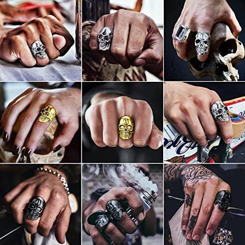imageChainsHouse Skull Rings for Men Stainless SteelBlack Plated Gothic Rings Skeleton Cocktail Party Biker Ring Offer Custom Service Size 714 Send Gift BoxB Skull HeadSteelNo Custom