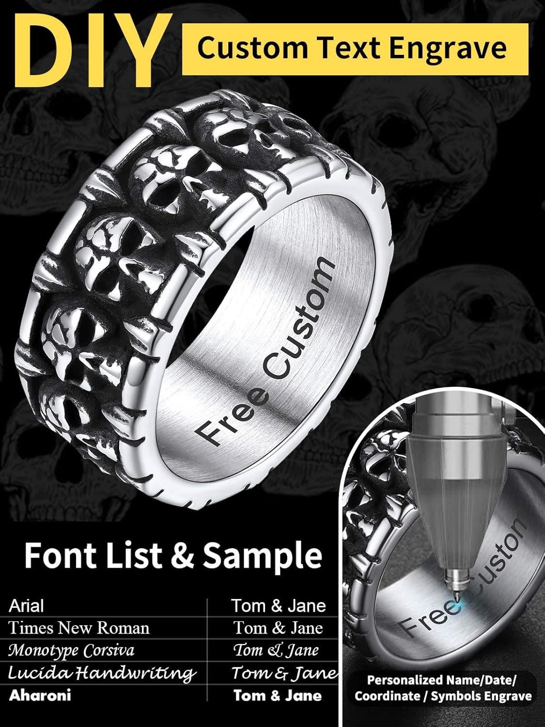imageChainsHouse Skull Rings for Men Stainless SteelBlack Plated Gothic Rings Skeleton Cocktail Party Biker Ring Offer Custom Service Size 714 Send Gift BoxB EngravestainlessCustom