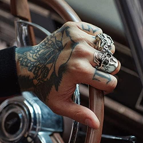 imageChainsHouse Skull Rings for Men Stainless SteelBlack Plated Gothic Rings Skeleton Cocktail Party Biker Ring Offer Custom Service Size 714 Send Gift BoxB Skull HeadSteelNo Custom