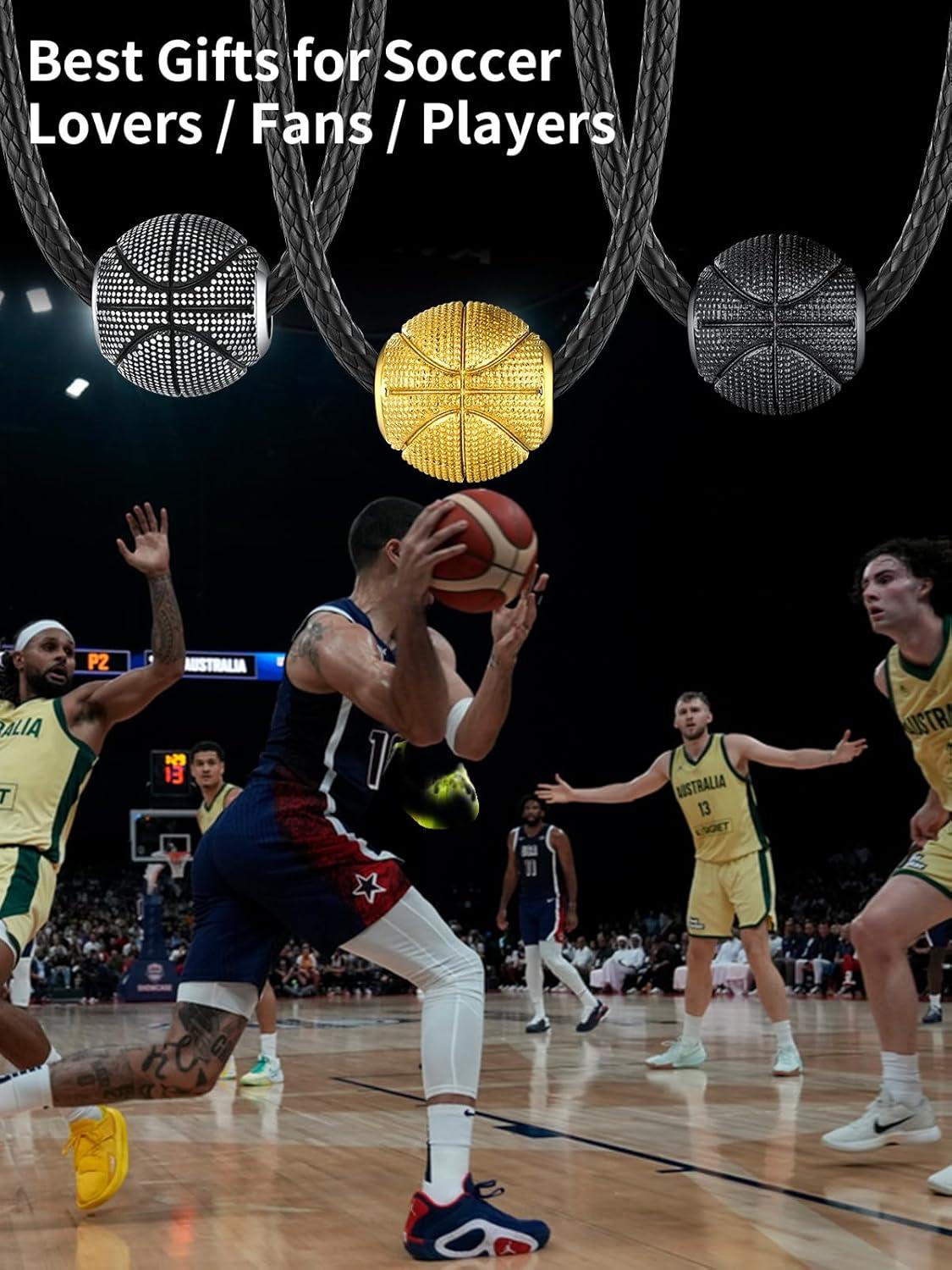 imageChainsHouse Sports FootballBasketballVolleyballBaseballRugby Necklace for Men Women GoldBlackSolid Stainless Steel 3D Ball Sport Necklaces Charm Pendants Sports Fan Ball Jewelry Gifts03 BasketballStainless Steel