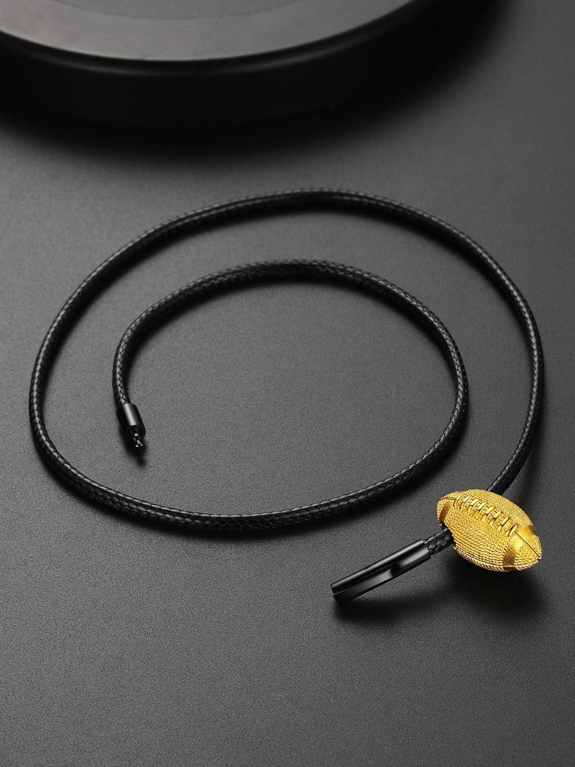 imageChainsHouse Sports FootballBasketballVolleyballBaseballRugby Necklace for Men Women GoldBlackSolid Stainless Steel 3D Ball Sport Necklaces Charm Pendants Sports Fan Ball Jewelry Gifts01 Rugby BallGold