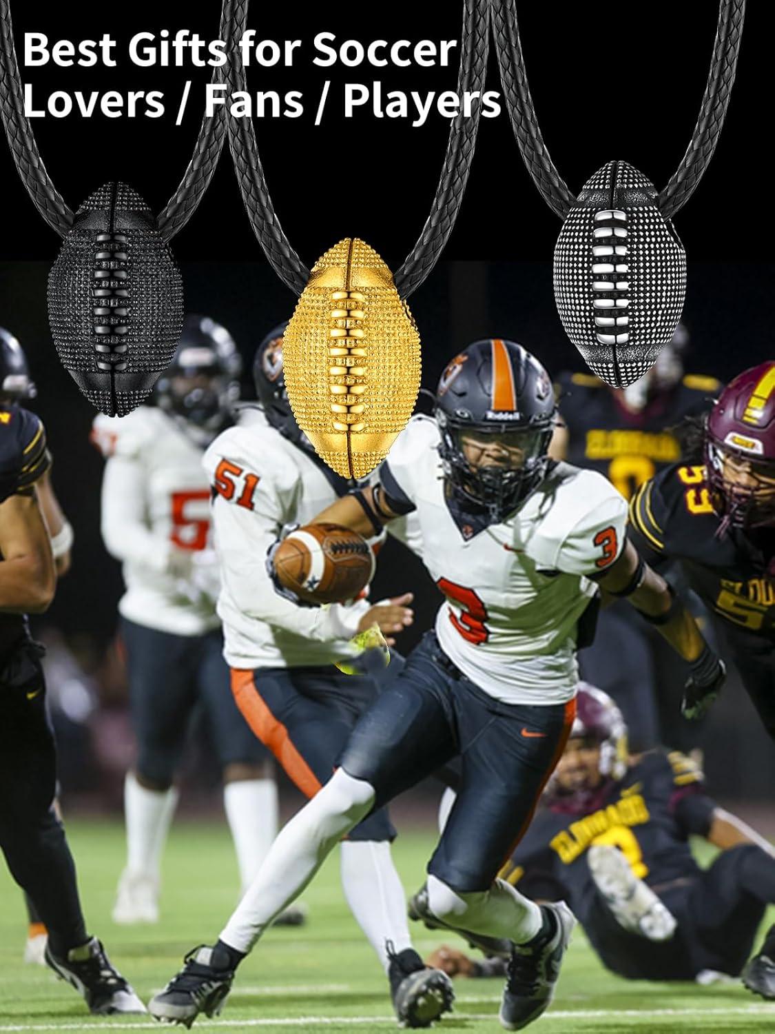 imageChainsHouse Sports FootballBasketballVolleyballBaseballRugby Necklace for Men Women GoldBlackSolid Stainless Steel 3D Ball Sport Necklaces Charm Pendants Sports Fan Ball Jewelry Gifts01 Rugby BallGold