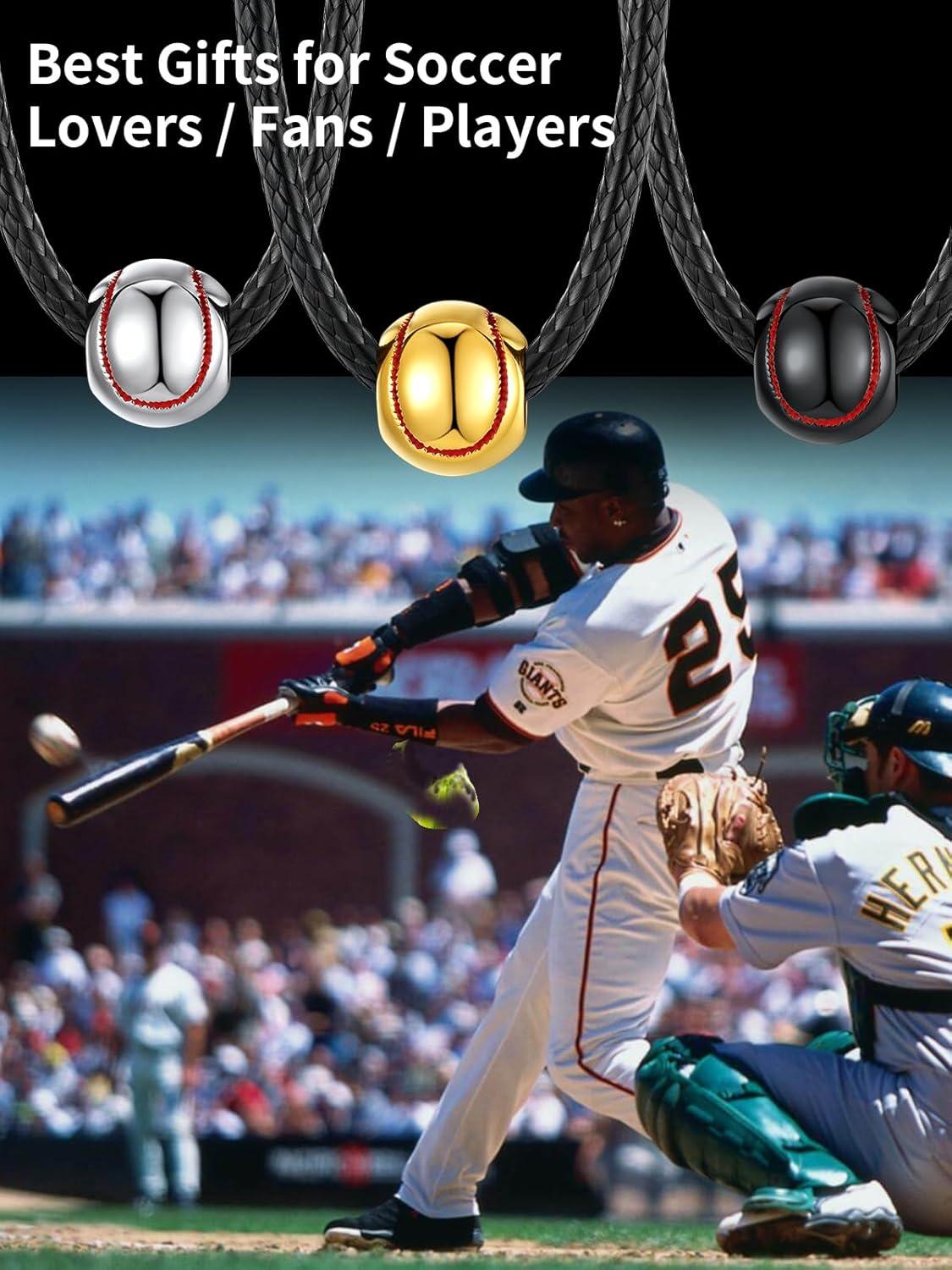 imageChainsHouse Sports FootballBasketballVolleyballBaseballRugby Necklace for Men Women GoldBlackSolid Stainless Steel 3D Ball Sport Necklaces Charm Pendants Sports Fan Ball Jewelry Gifts04 BaseballGold