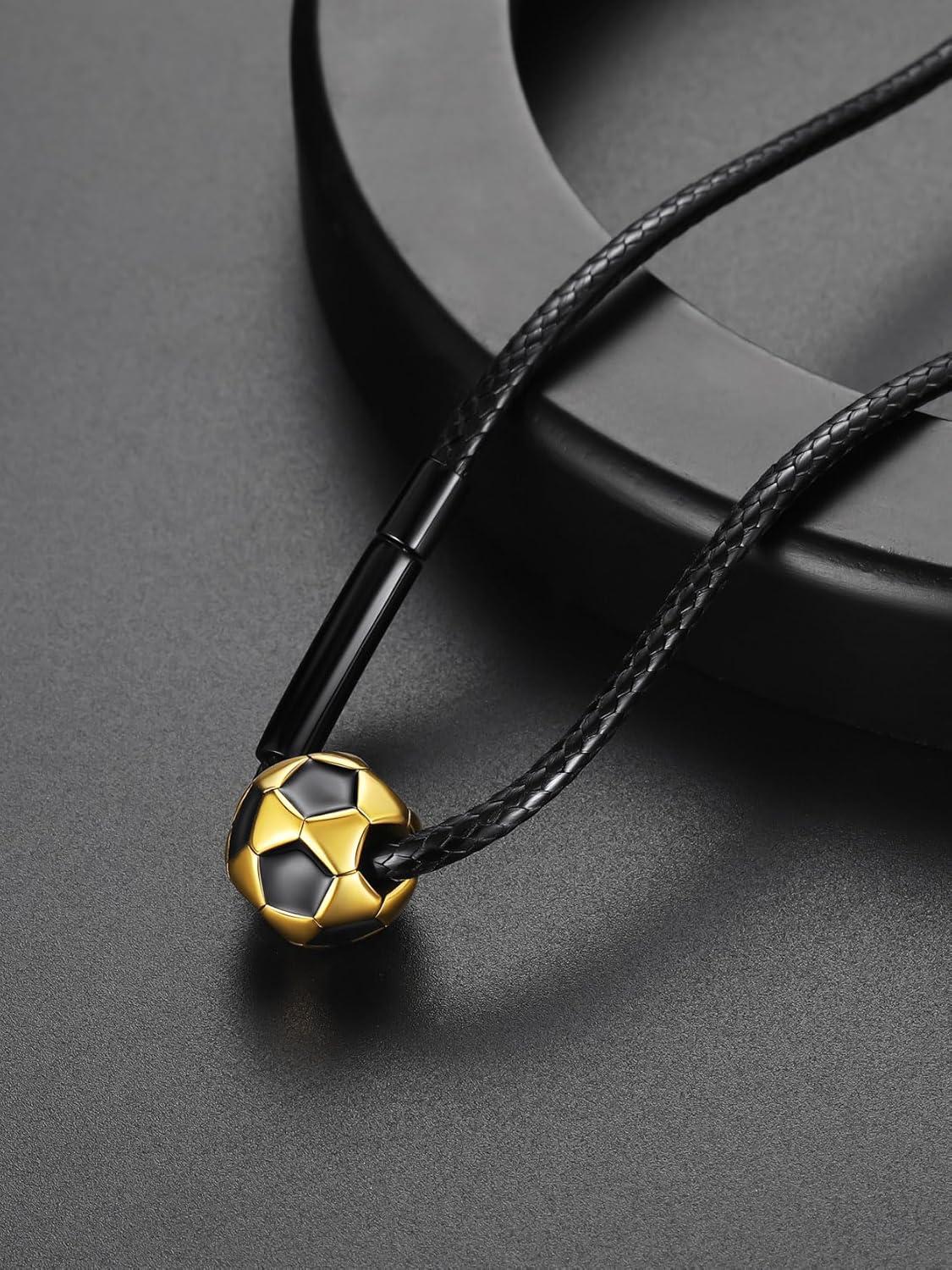 imageChainsHouse Sports FootballBasketballVolleyballBaseballRugby Necklace for Men Women GoldBlackSolid Stainless Steel 3D Ball Sport Necklaces Charm Pendants Sports Fan Ball Jewelry Gifts02 FootballGold