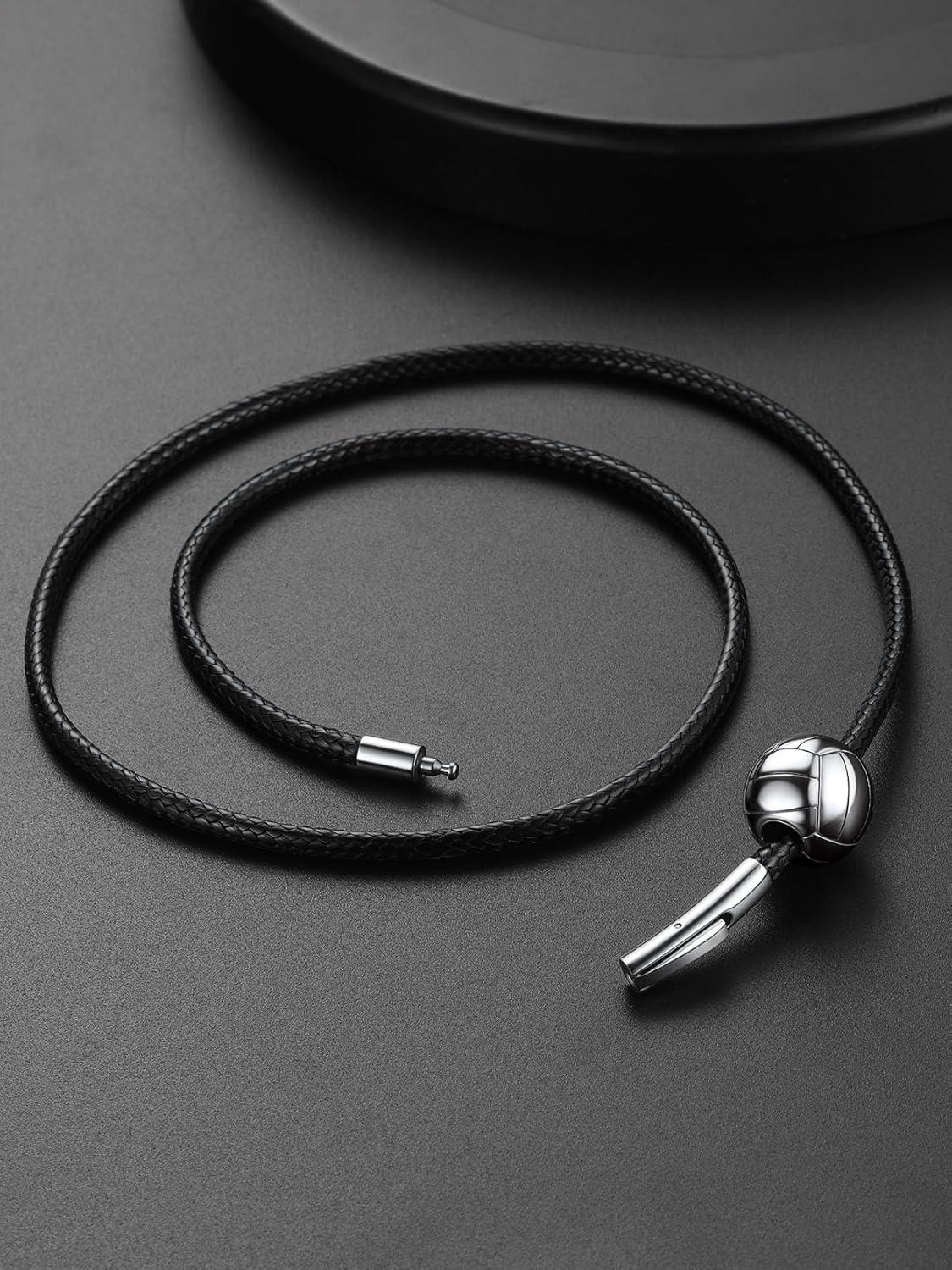 imageChainsHouse Sports FootballBasketballVolleyballBaseballRugby Necklace for Men Women GoldBlackSolid Stainless Steel 3D Ball Sport Necklaces Charm Pendants Sports Fan Ball Jewelry Gifts05 VolleyballStainless Steel