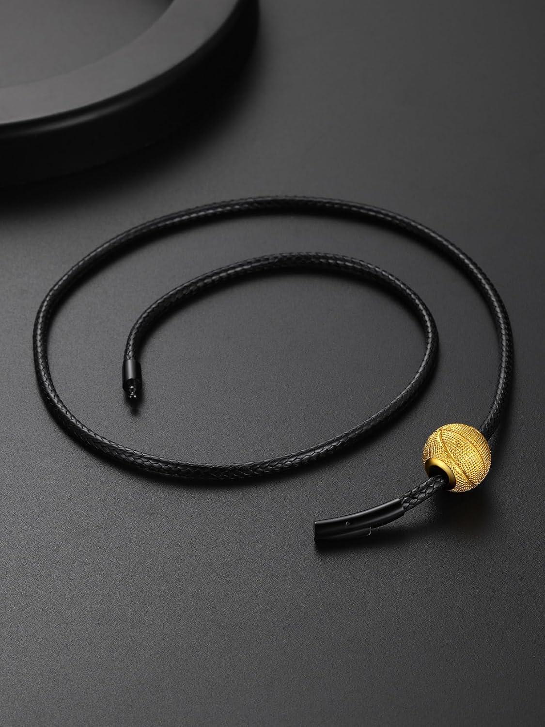 imageChainsHouse Sports FootballBasketballVolleyballBaseballRugby Necklace for Men Women GoldBlackSolid Stainless Steel 3D Ball Sport Necklaces Charm Pendants Sports Fan Ball Jewelry Gifts03 BasketballGold