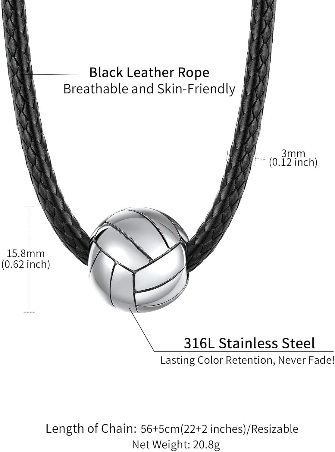 imageChainsHouse Sports FootballBasketballVolleyballBaseballRugby Necklace for Men Women GoldBlackSolid Stainless Steel 3D Ball Sport Necklaces Charm Pendants Sports Fan Ball Jewelry Gifts05 VolleyballStainless Steel