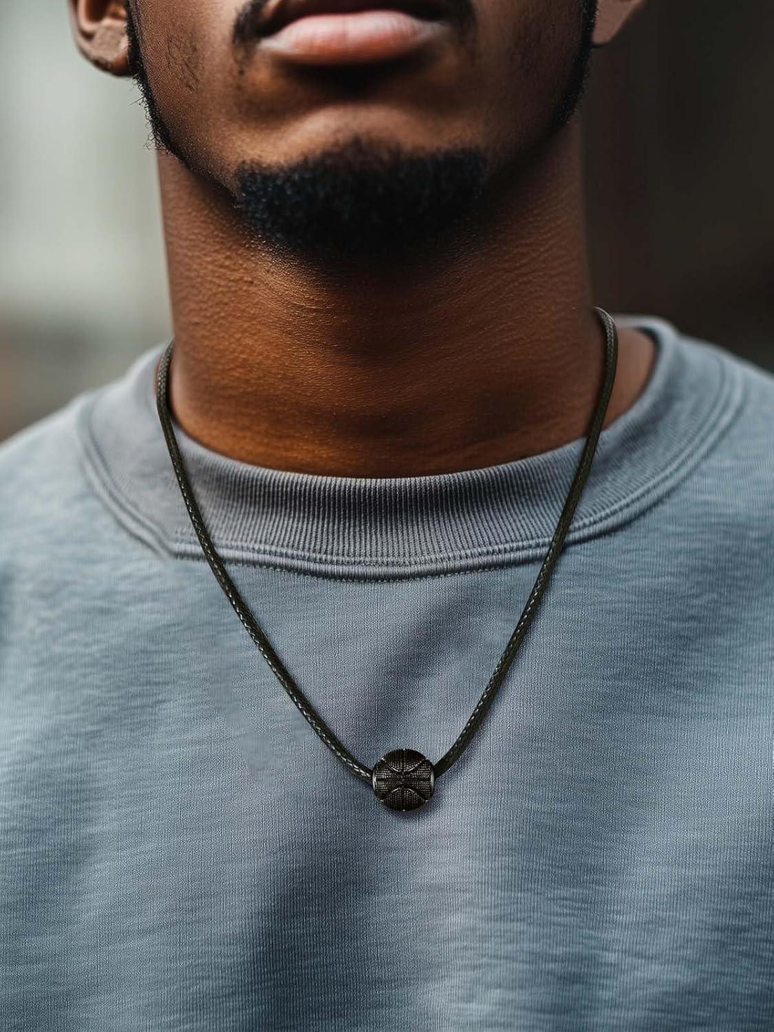 imageChainsHouse Sports FootballBasketballVolleyballBaseballRugby Necklace for Men Women GoldBlackSolid Stainless Steel 3D Ball Sport Necklaces Charm Pendants Sports Fan Ball Jewelry Gifts03 BasketballBlack