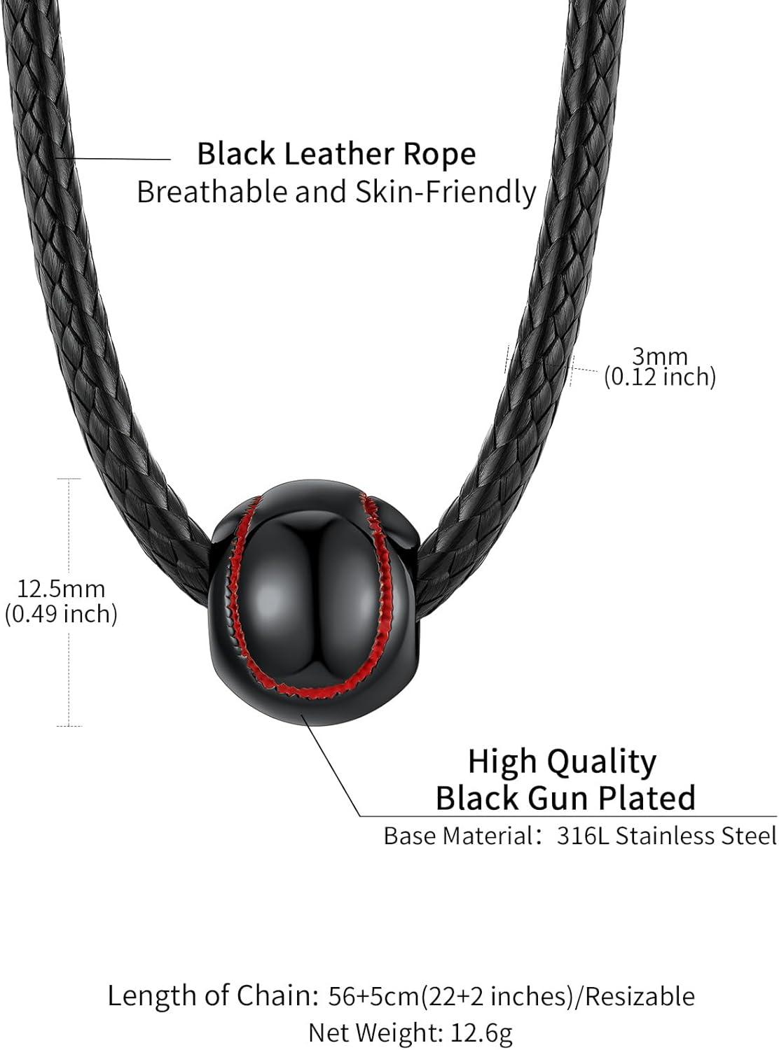 imageChainsHouse Sports FootballBasketballVolleyballBaseballRugby Necklace for Men Women GoldBlackSolid Stainless Steel 3D Ball Sport Necklaces Charm Pendants Sports Fan Ball Jewelry Gifts04 BaseballBlack